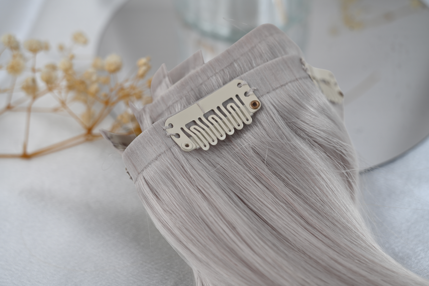 #SNOWY - INVISIBLE CLIP EXTENSIONS - LIGHTBLOND ASCH ♡
