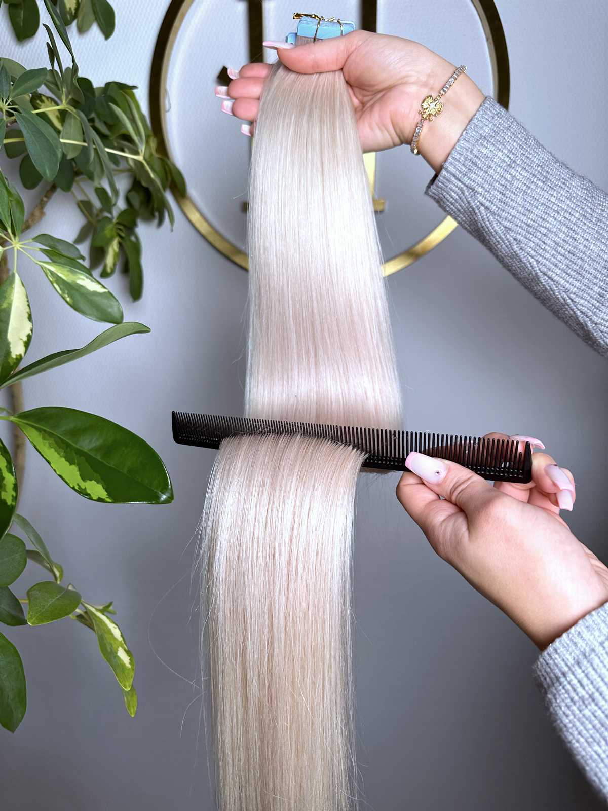 #PEARL WHITE 45CM TAPE EXTENSIONS ♡