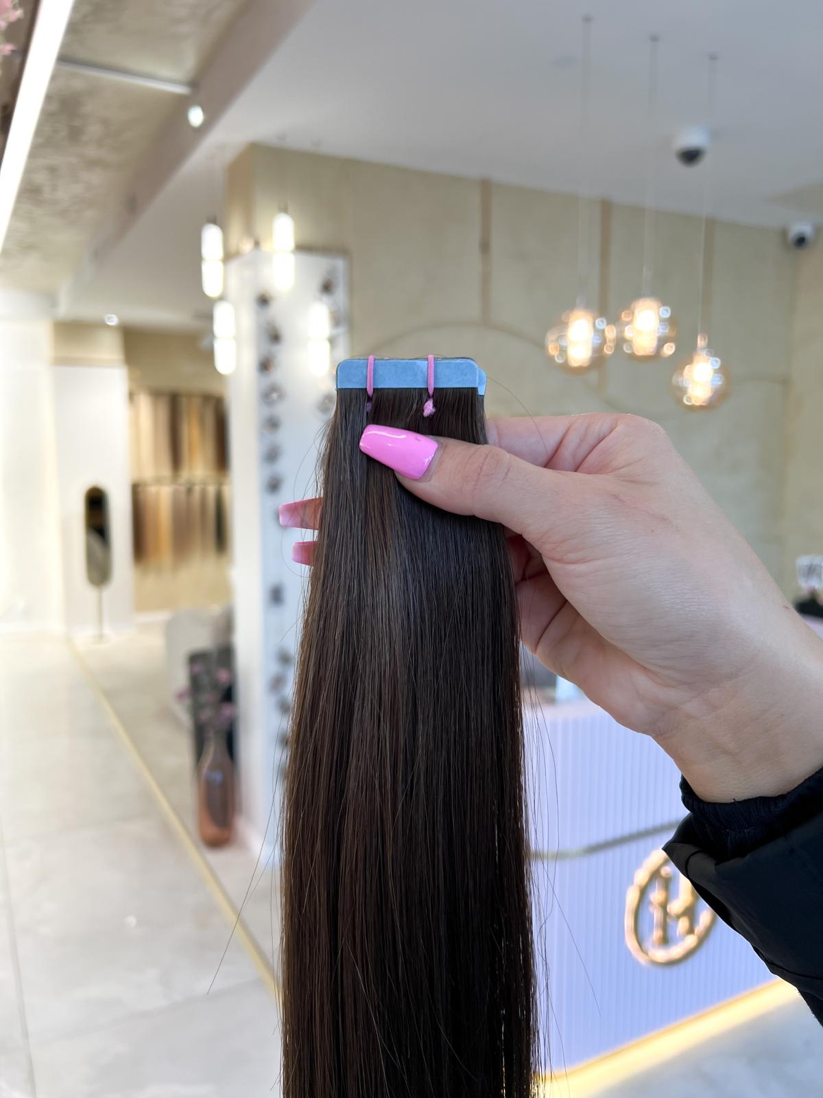 #BITTER CACAO STANDARD RUSSISCHE TAPE EXTENSIONS GLATT ♡