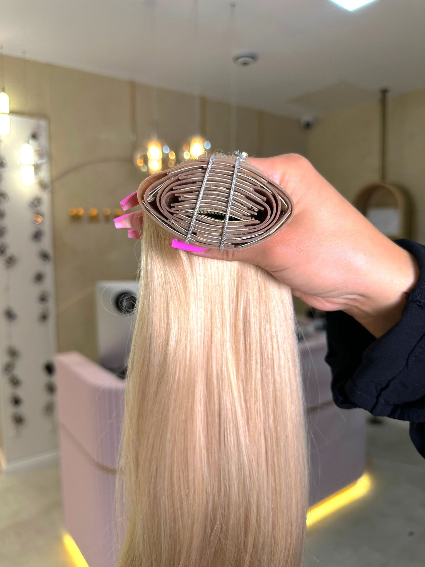 #CHAMPAGNE - INVISIBLE CLIP EXTENSIONS 225G - HELLBLOND GOLD ♡