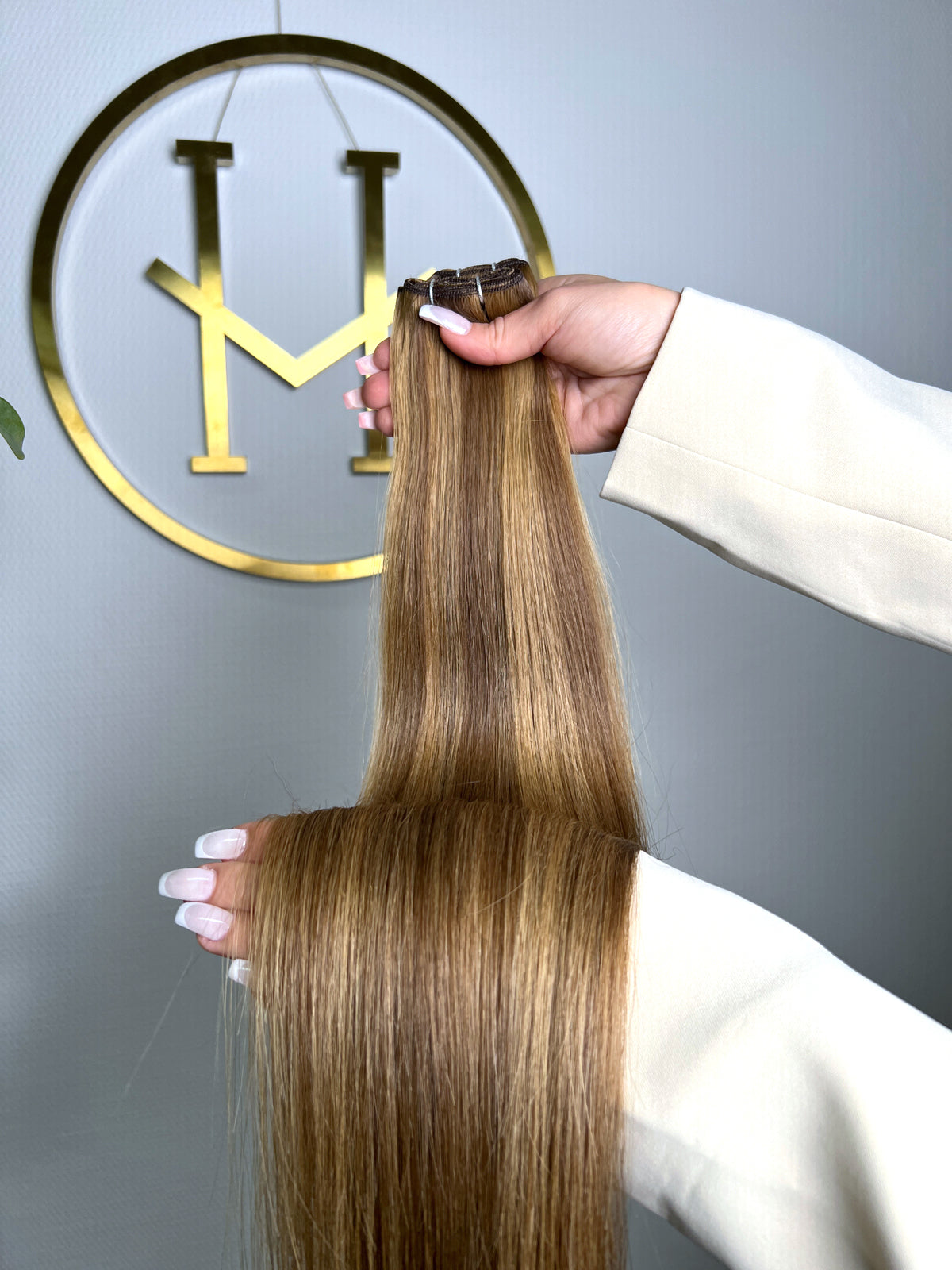 TRESSEN #TOFFEE GESTRÄHNTES MITTELBRAUN GOLD UND HELLBRAUN GOLD RU GLATT CLASSIC WEFT ♡