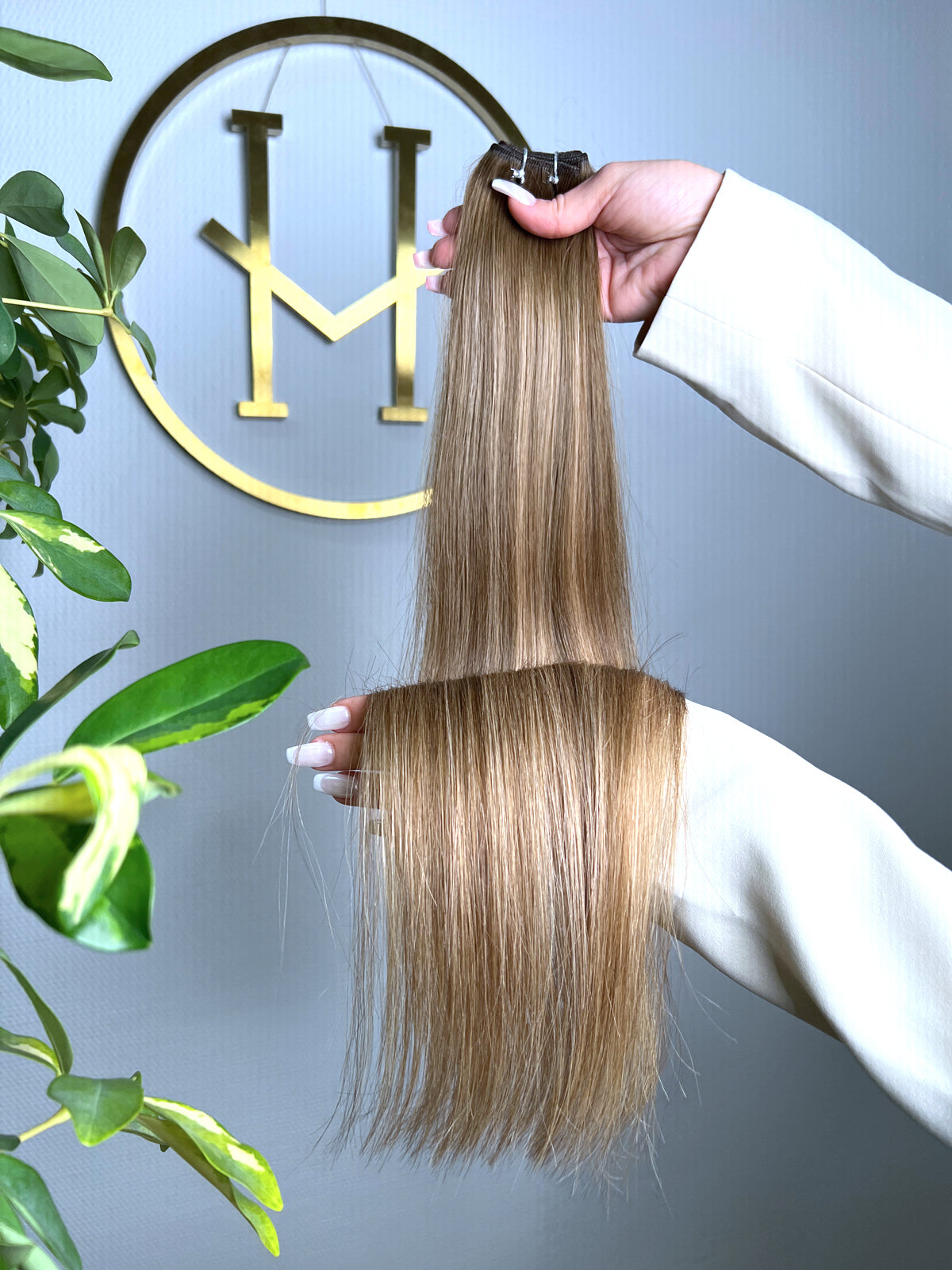 TRESSEN #CARAMEL FUDGE BALAYAGE MITTELBRAUN RU GLATT CLASSIC WEFT ♡