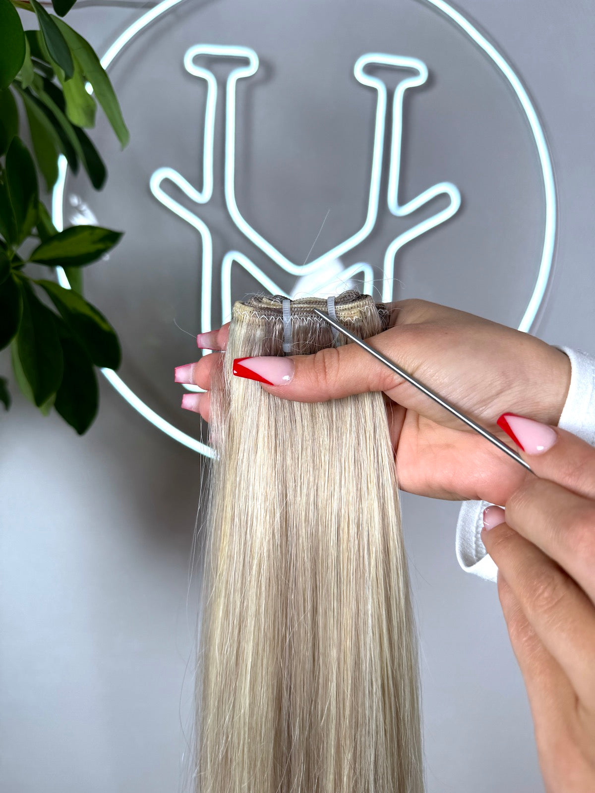 #VIKING BLOND GESTRÄHNTE US WELLIGE TRESSEN ECHTHAAR CLASSIC TRESSEN 65CM