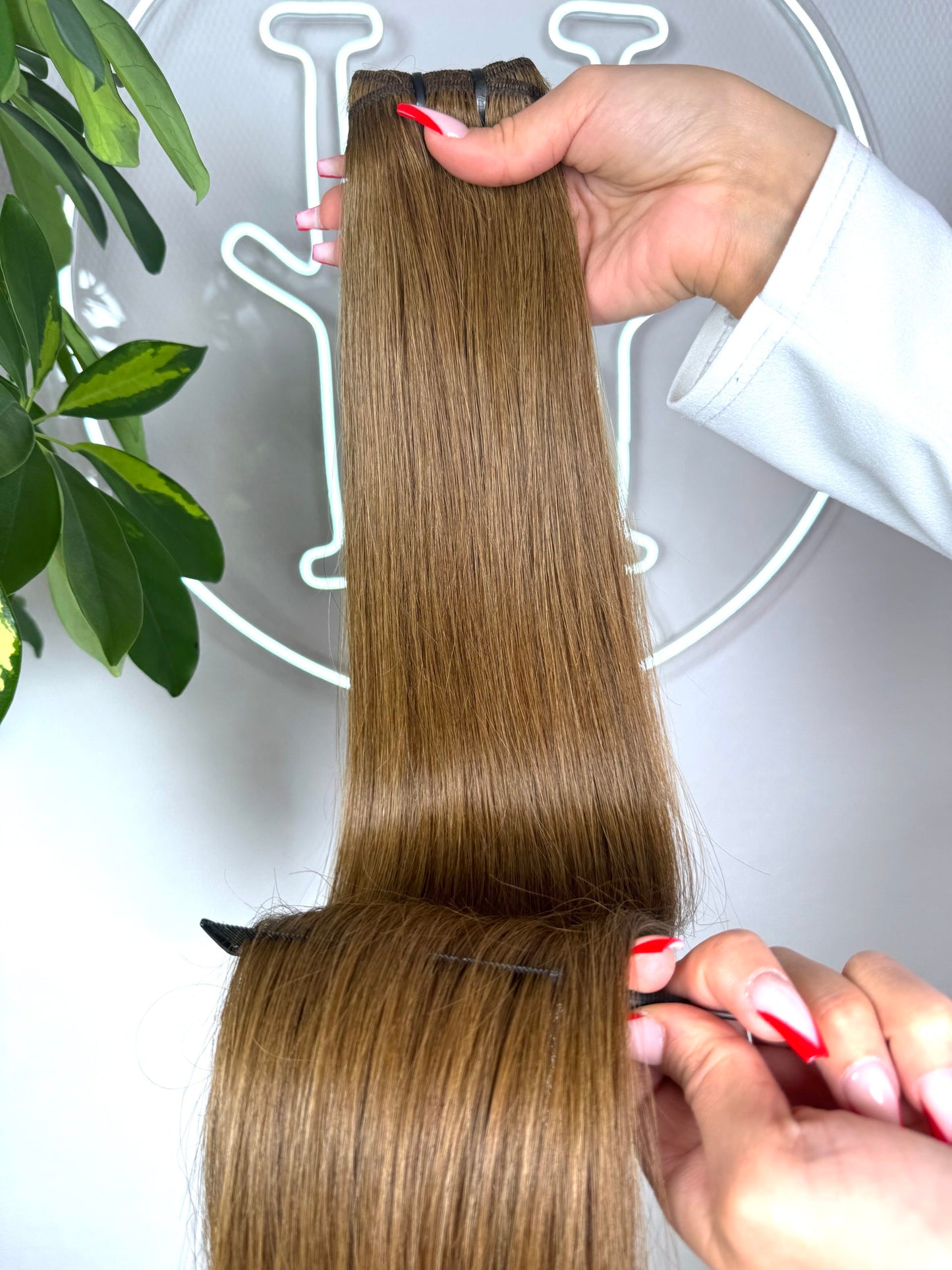 #6A TRESSEN REHBRAUNE US WELLIGE TRESSEN CLASSIC ECHTHAAR  65CM ♡