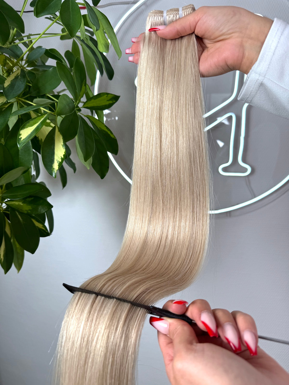 #SILVER ASCHBLONDE ECHTHAAR TRESSEN 65CM ♡