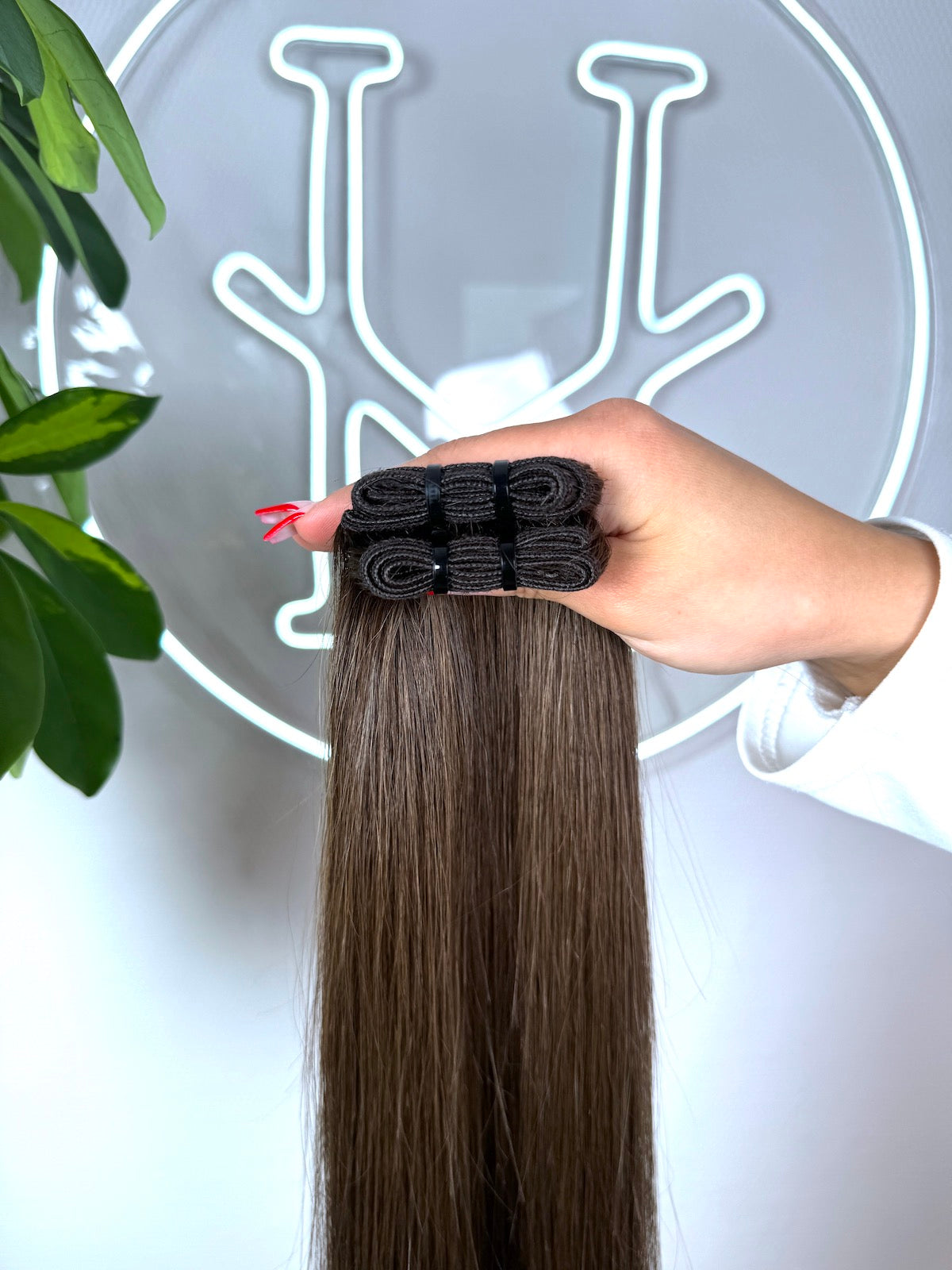 #3A MITTELASCHBRAUNE ECHTHAAR TRESSEN 65CM ♡