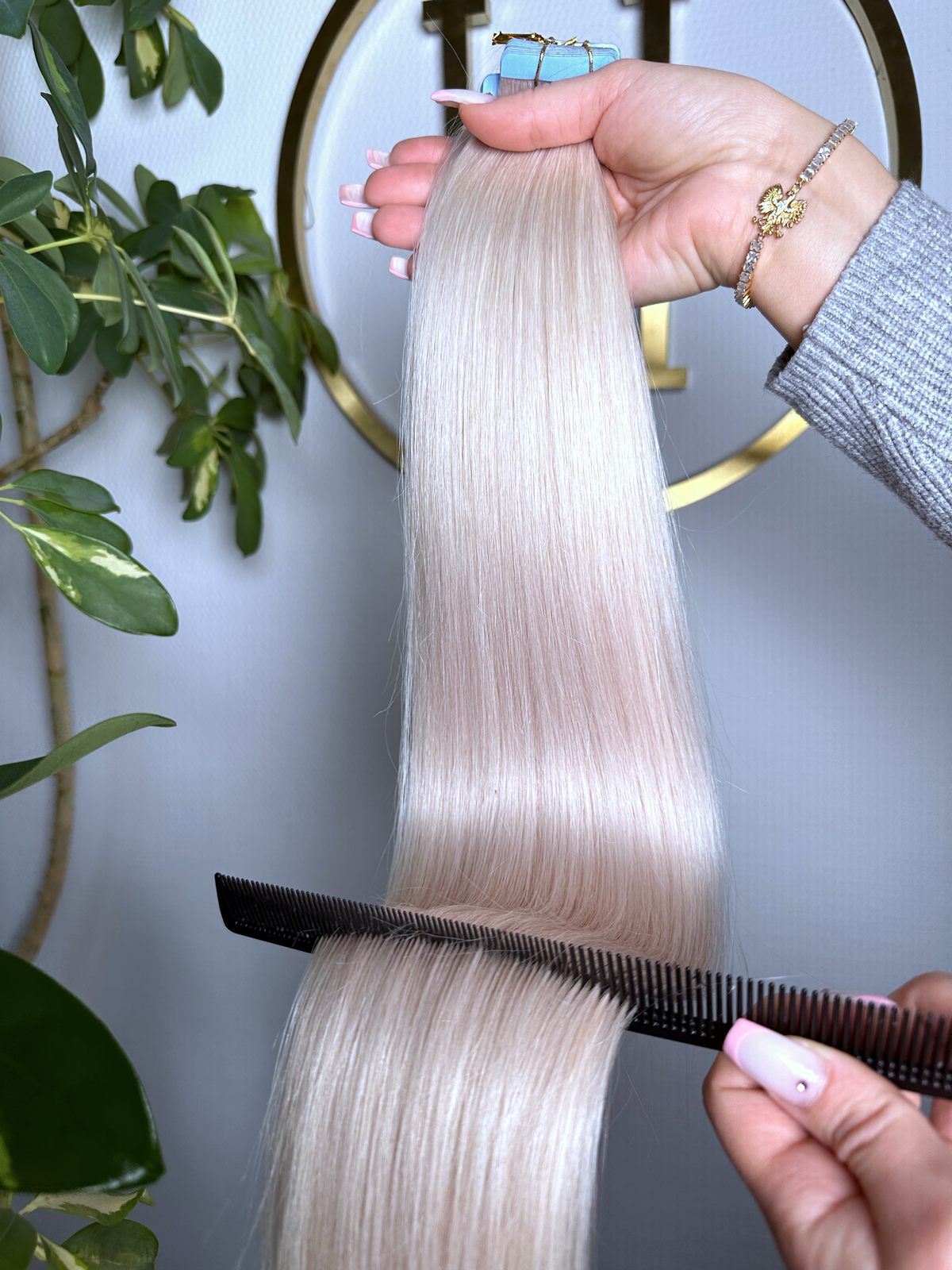 #PEARL WHITE 45CM TAPE EXTENSIONS ♡