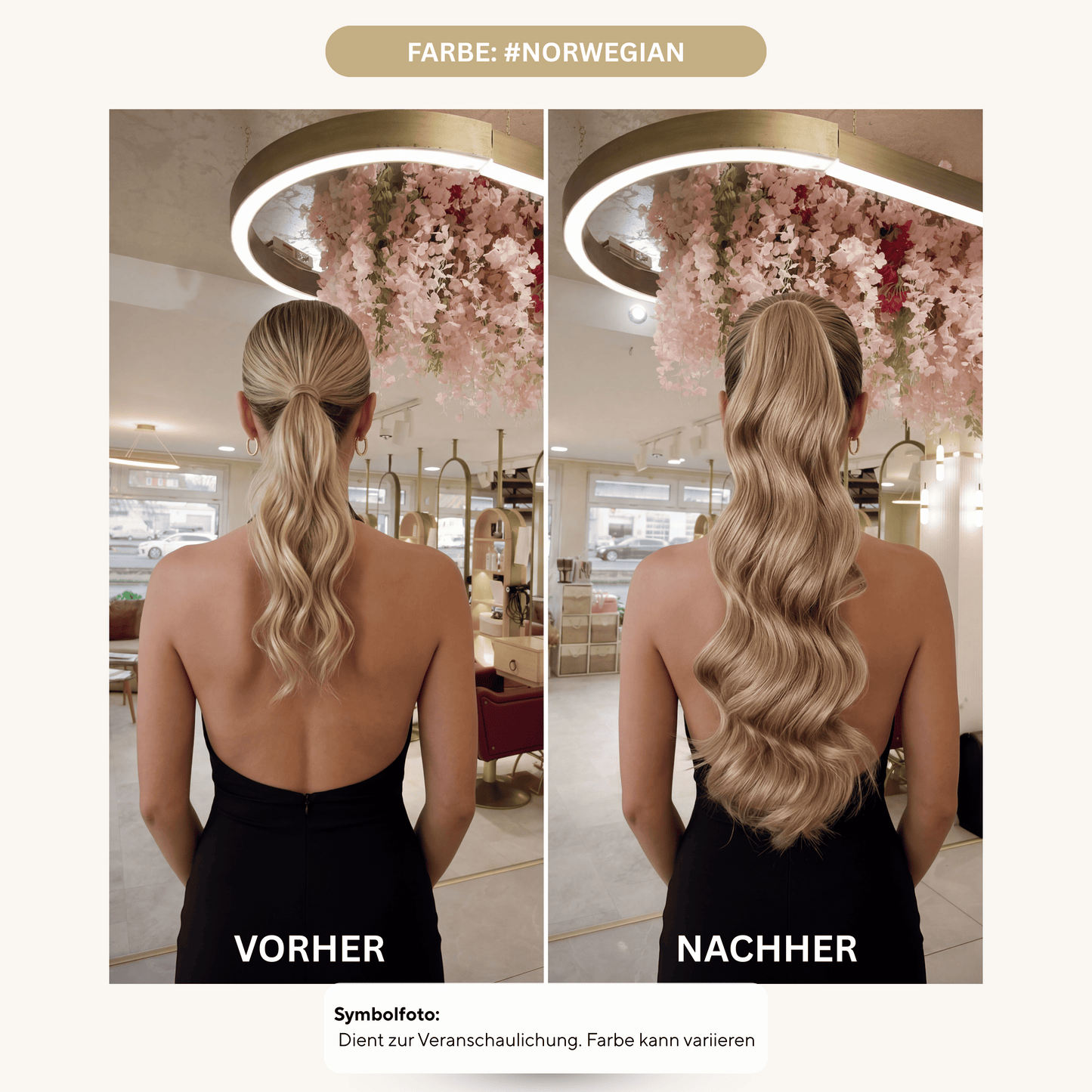 #PEARL WHITE PONYTAIL 130G - 65CM