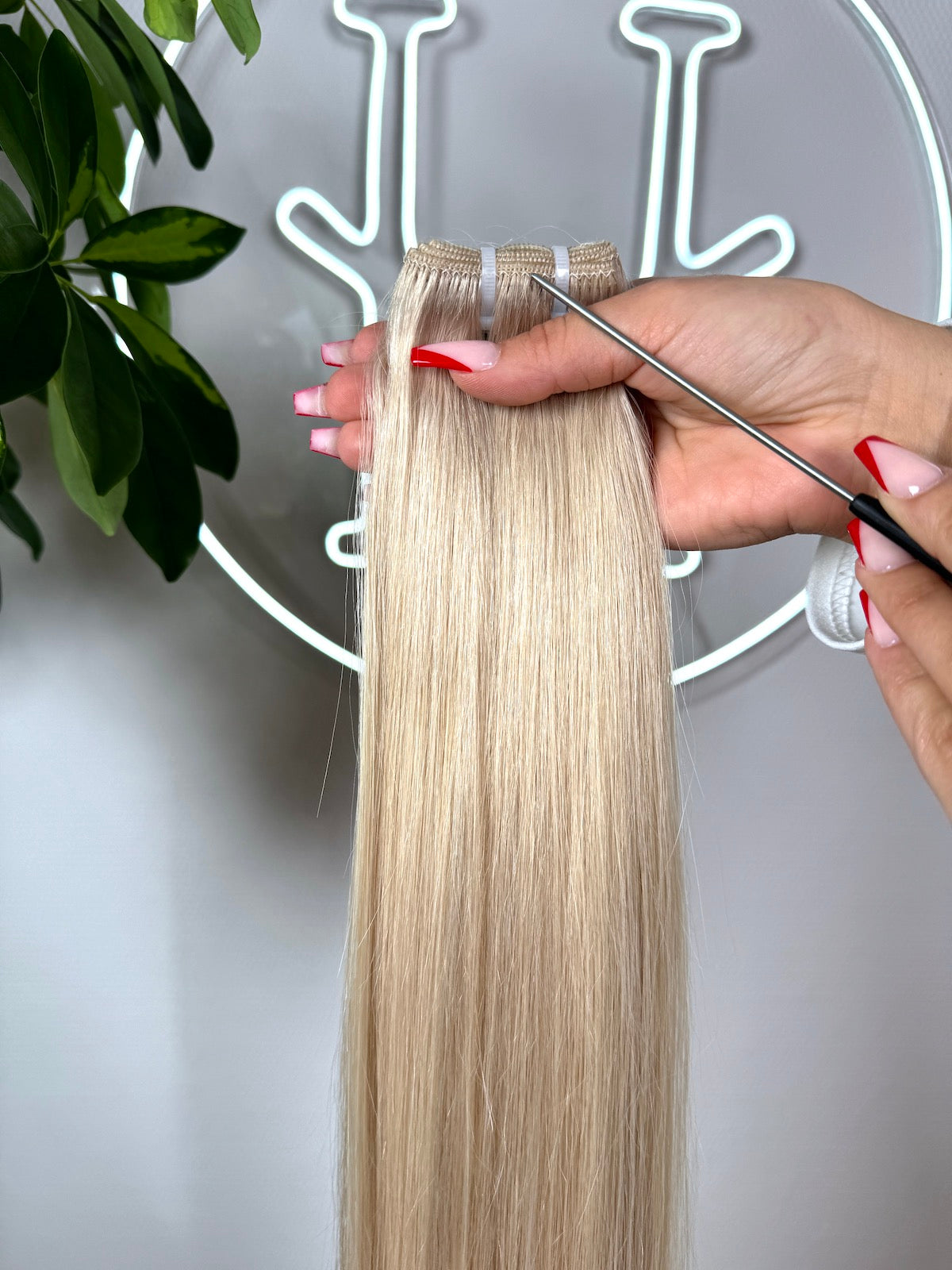 #SILVER ASCHBLONDE ECHTHAAR TRESSEN 65CM ♡