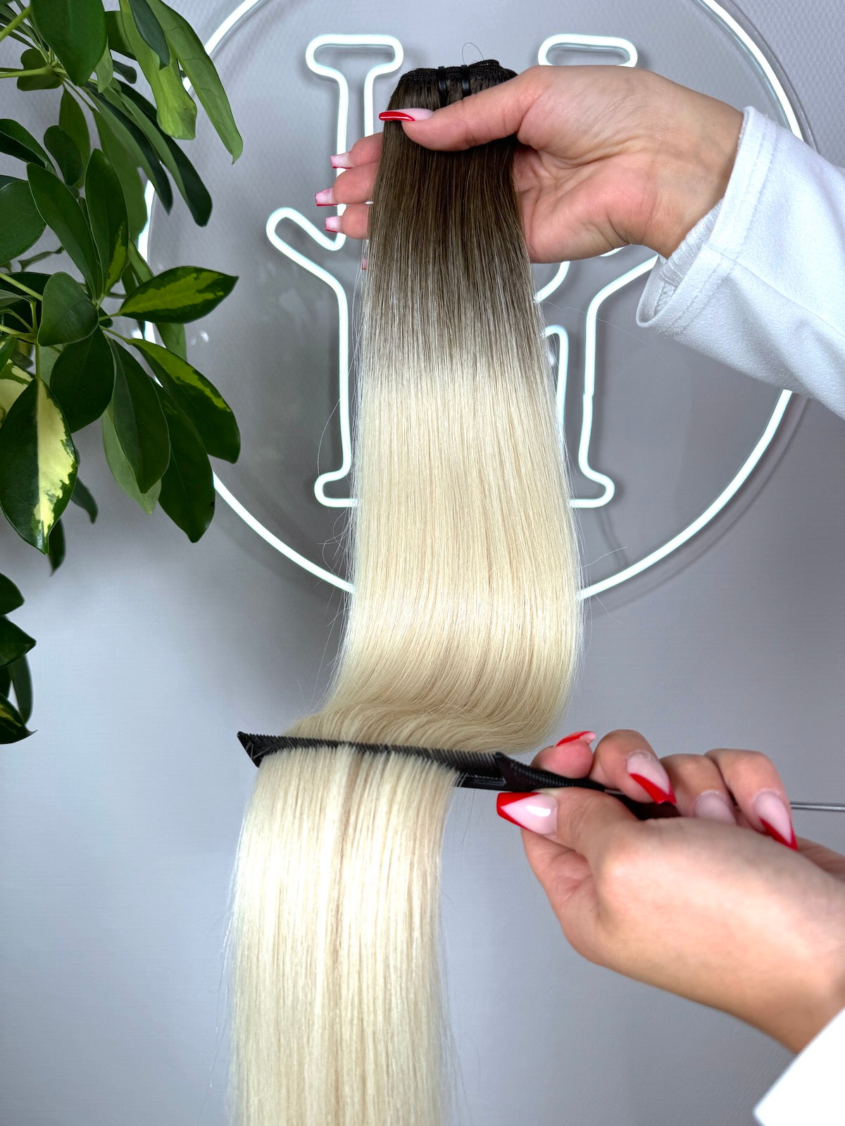 #3T-PEARL WHITE TRESSEN WEIßBLOND ECHTHAAR TRESSEN♡