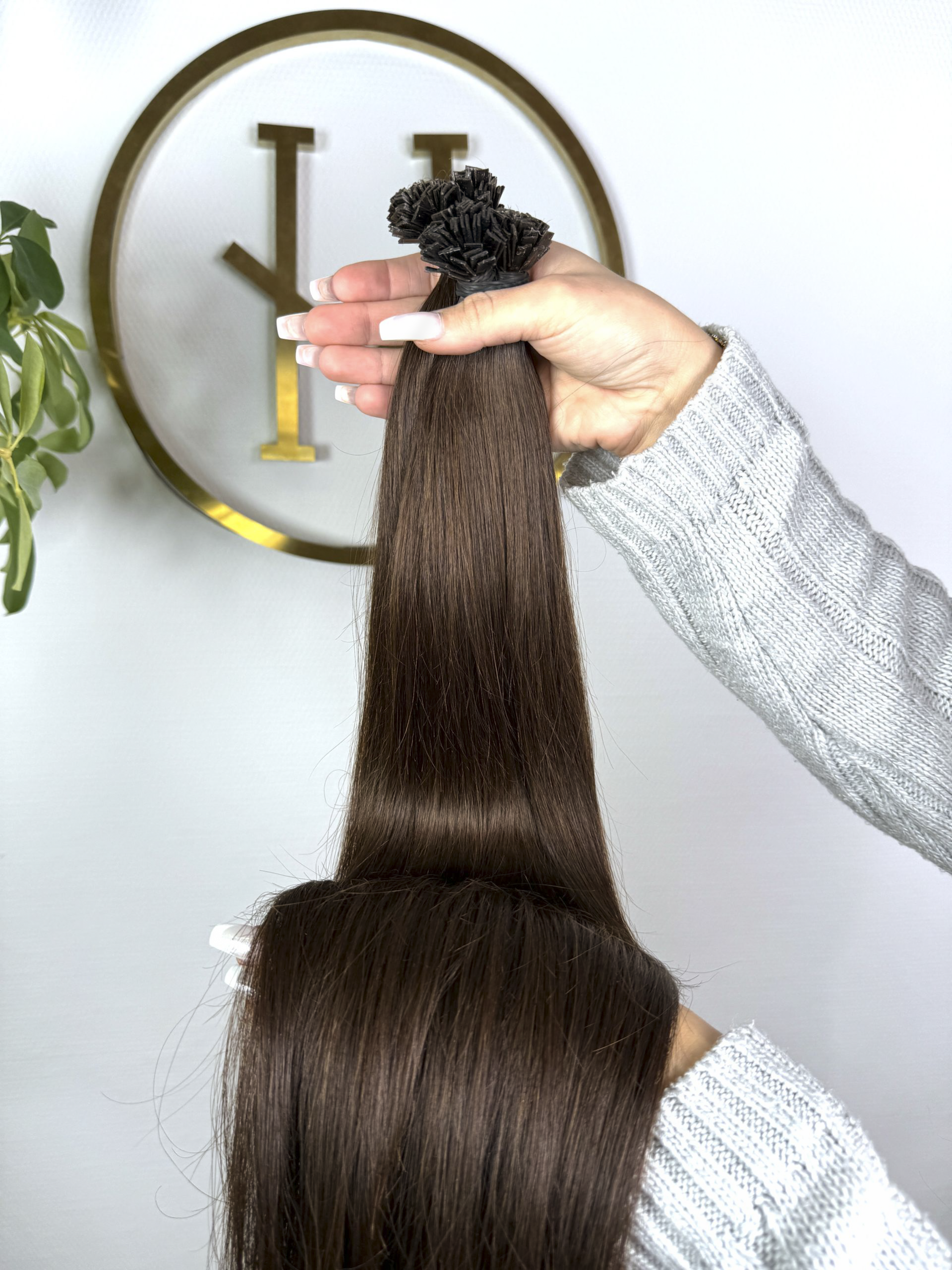 #2E DUNKELBRAUNE US WELLIGE KERATIN BONDINGS 65CM ♡