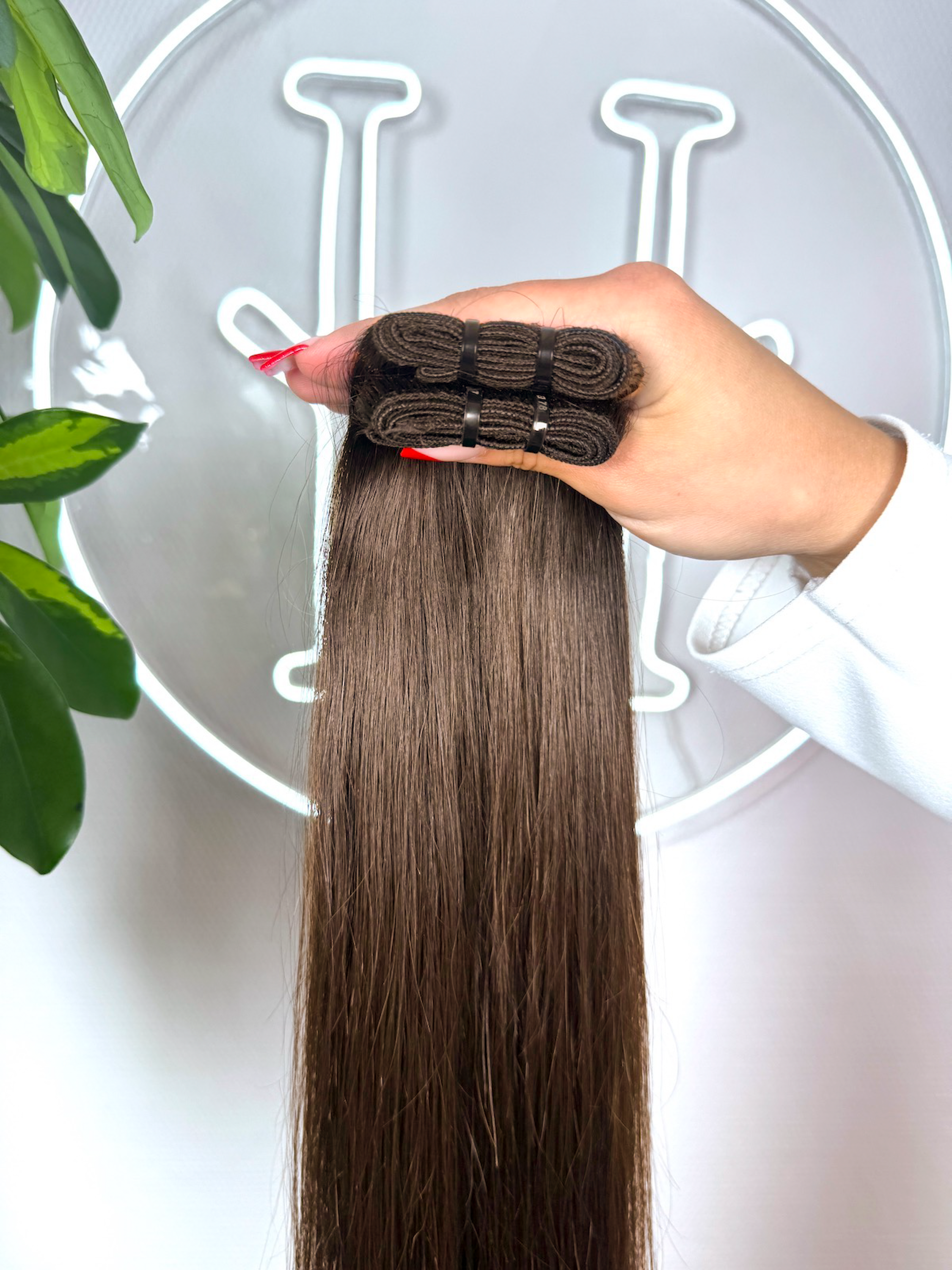 #2E DUNKELBRAUNE US WELLIGE TRESSEN CLASSIC ECHTHAAR  65CM ♡