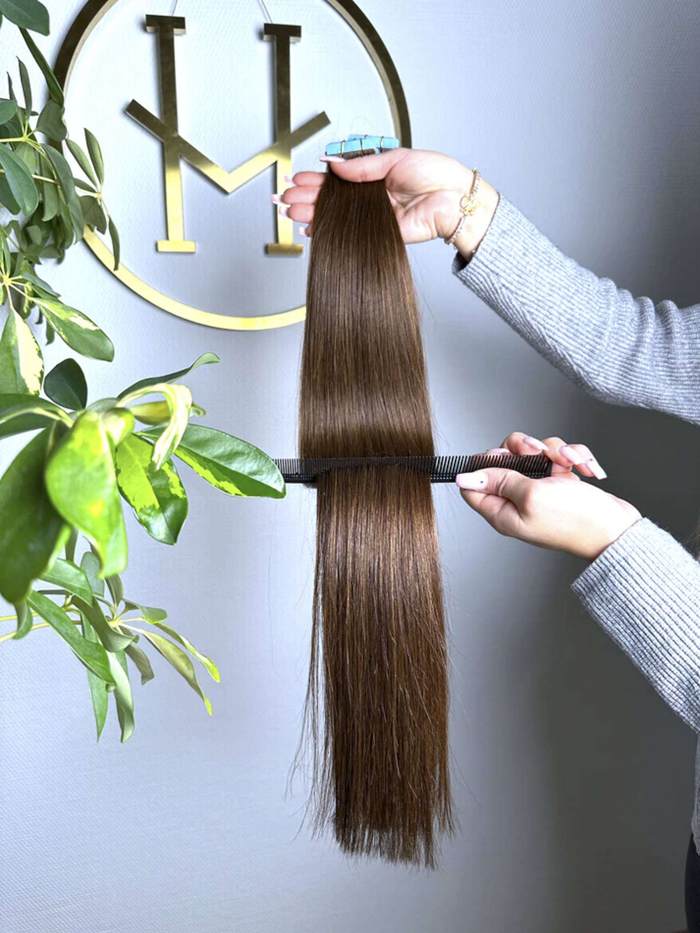 #2 SCHOKOBRAUNE US WELLIGE TAPE EXTENSIONS 55CM ♡
