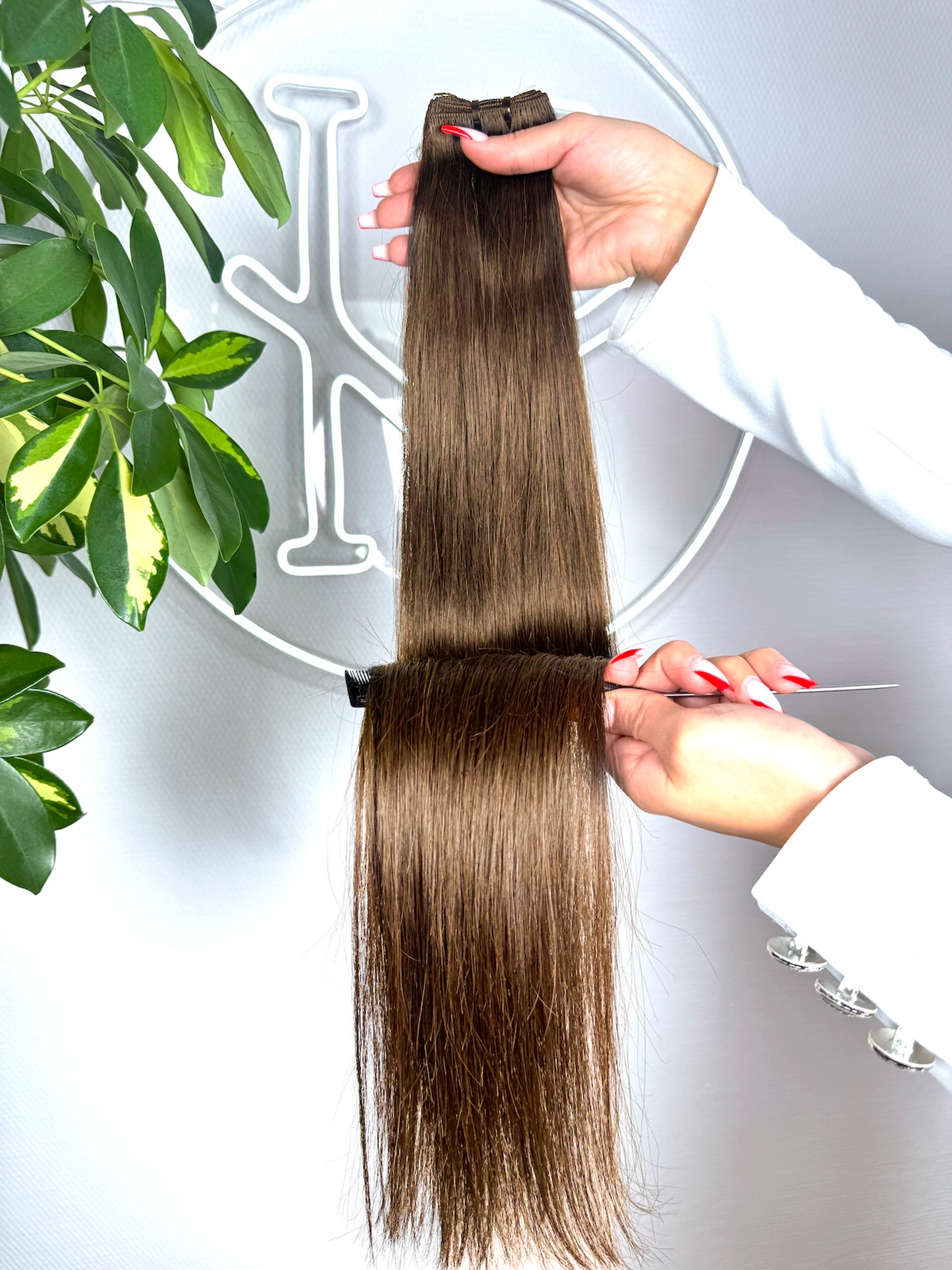 #2 SCHOKOLADENBRAUNE US WELLIGE TRESSEN CLASSIC ECHTHAAR 65CM ♡
