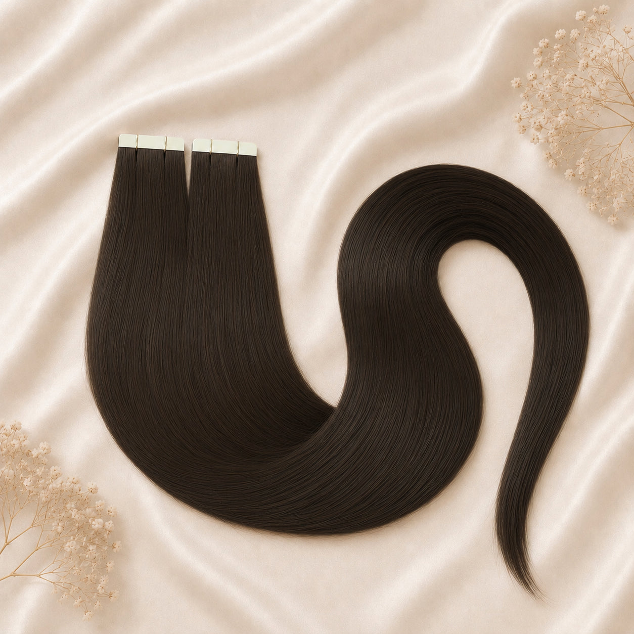 #2A Aschbraun | Echthaar Tape Extensions 55 cm | US Wellig ♡