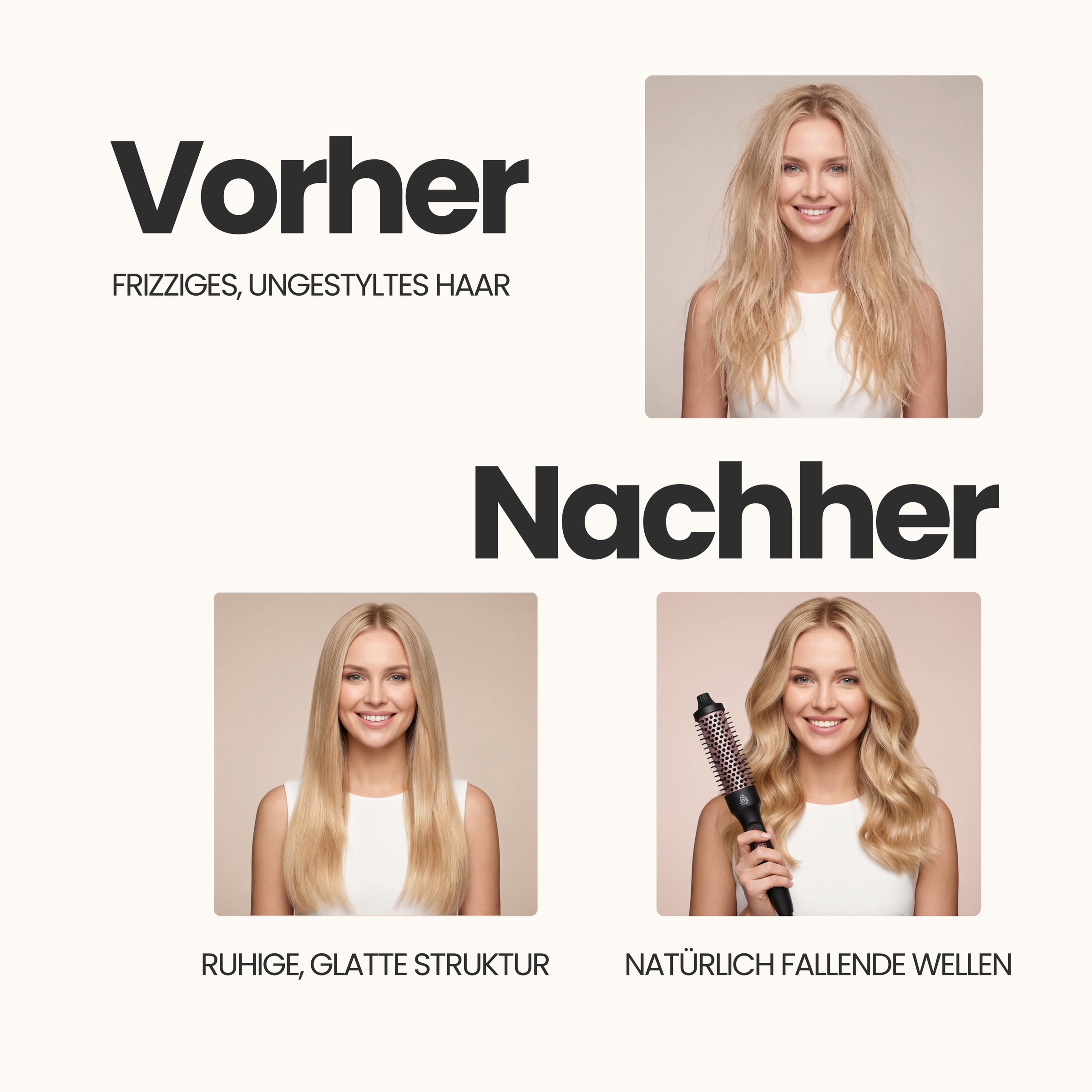 Hairvenly Extensions Thermobürste 3 in 1 – Styling, Glätten & Volumen