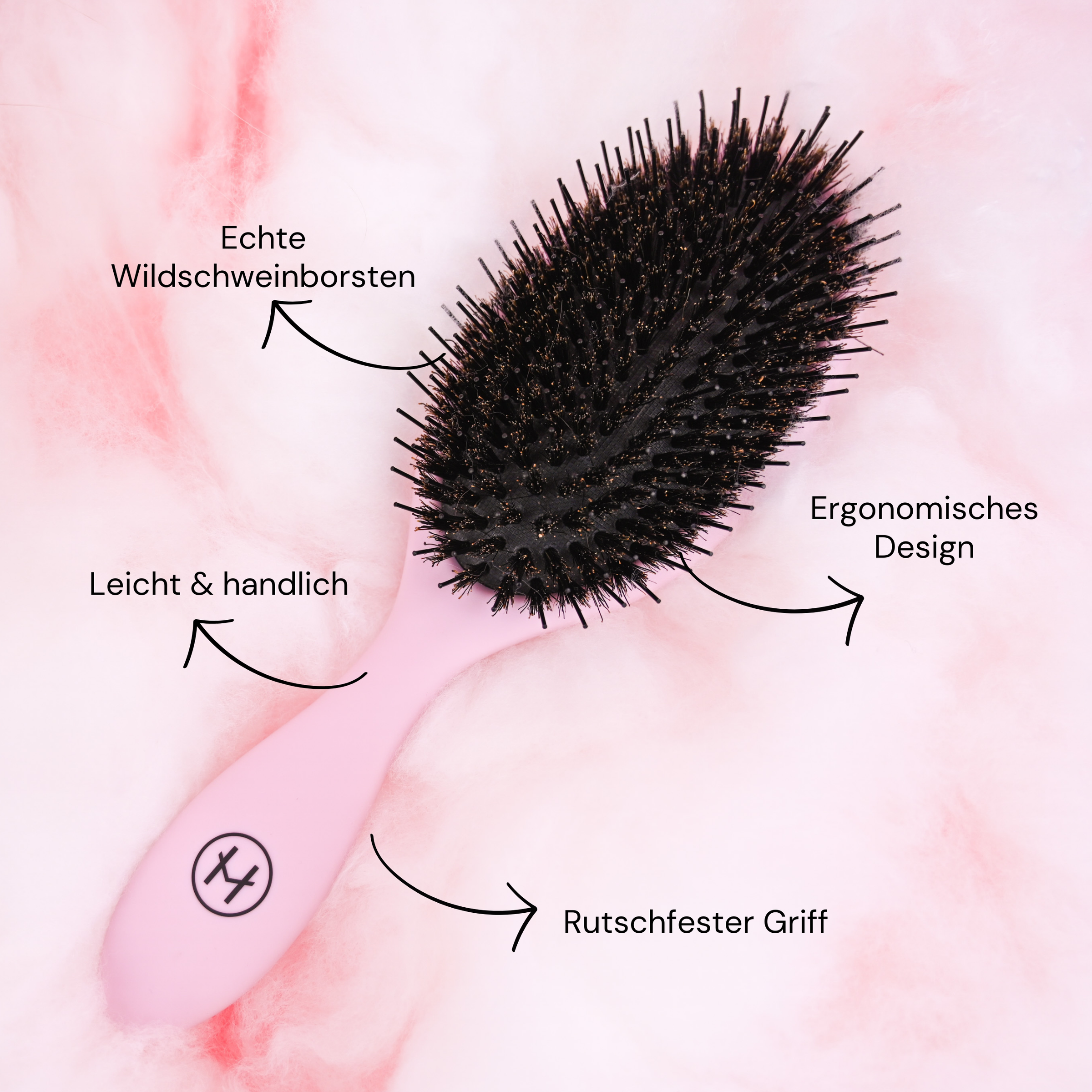 Extensions Bürste Rosa für Haarverlängerung – Anti Frizz & entwirrend