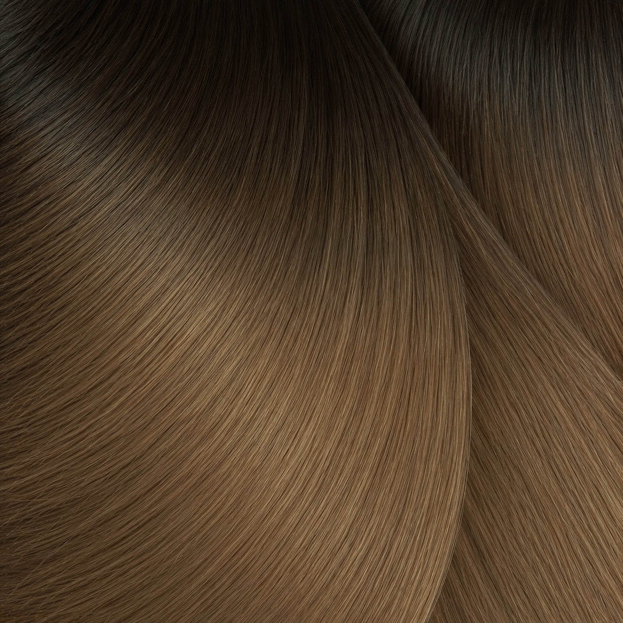 #3T8A Dunkelbraun Ombré | Echthaar Tape Extensions 85 cm | US Wellig ♡