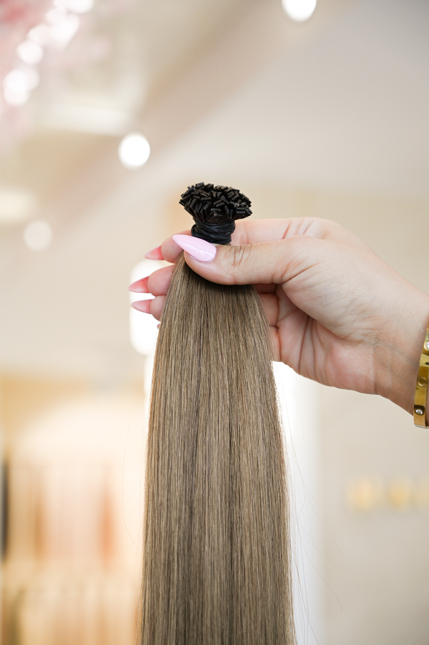 #5A MITTELASCHBRAUN US WELLIGE KERATIN BONDINGS SCHWARZE 85CM ♡