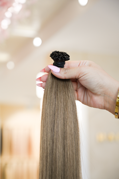 #5A MITTELASCHBRAUN US WELLIGE KERATIN BONDINGS SCHWARZE 85CM ♡
