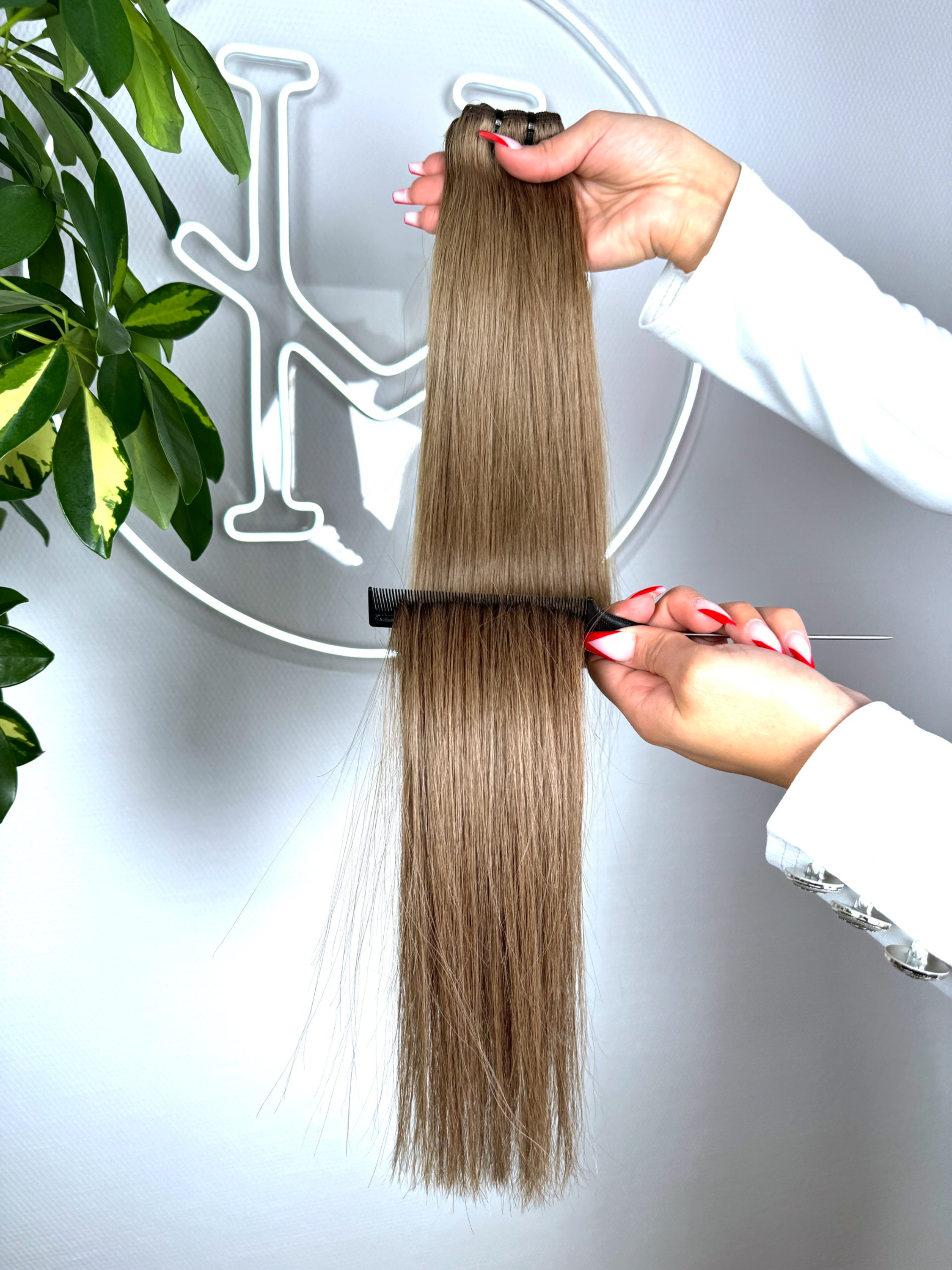 #5A HELLBRAUNE US WELLIGE TRESSEN CLASSIC ECHTHAAR  65CM ♡