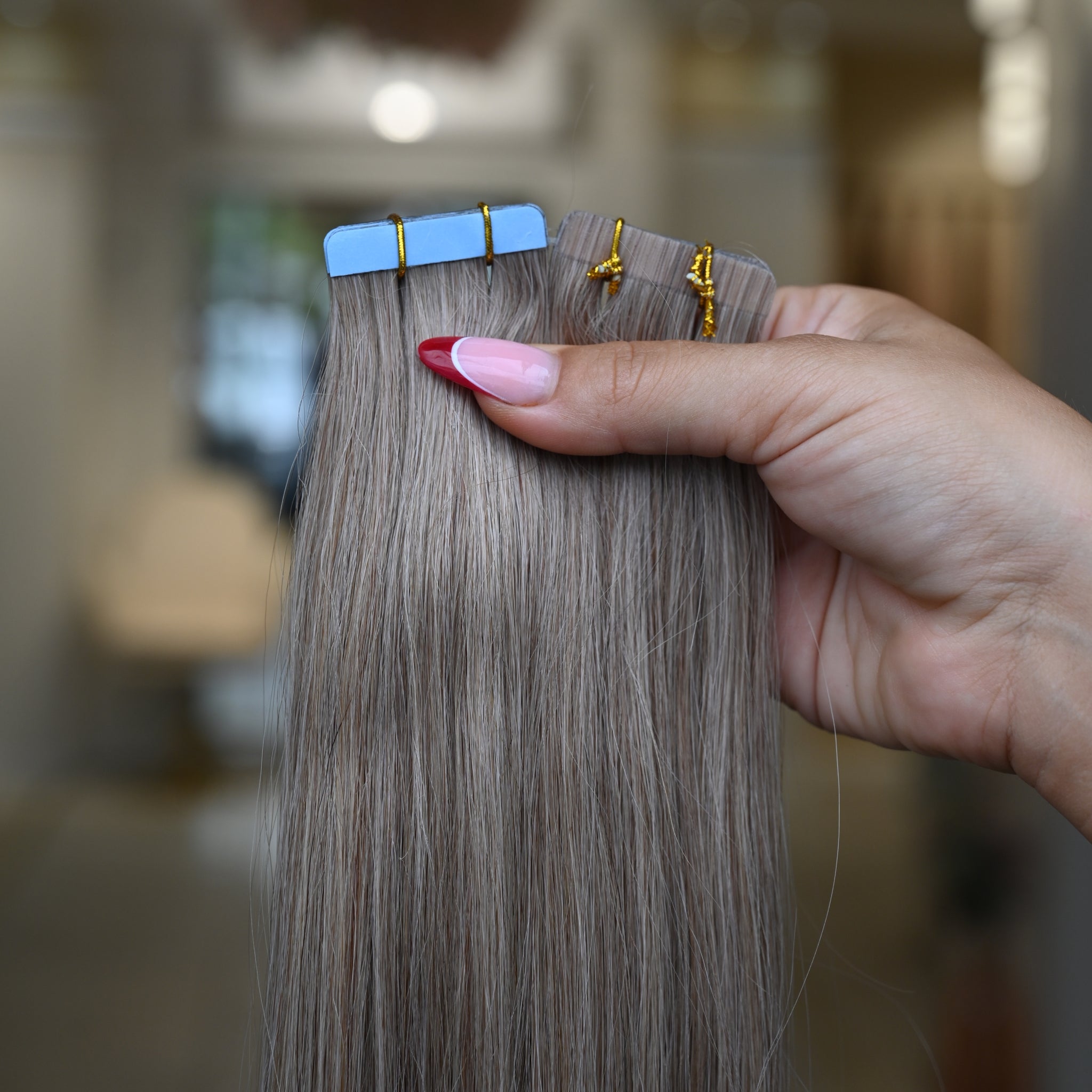 #5M/SILVER  US WELLIGE TAPE EXTENSIONS 65CM ♡