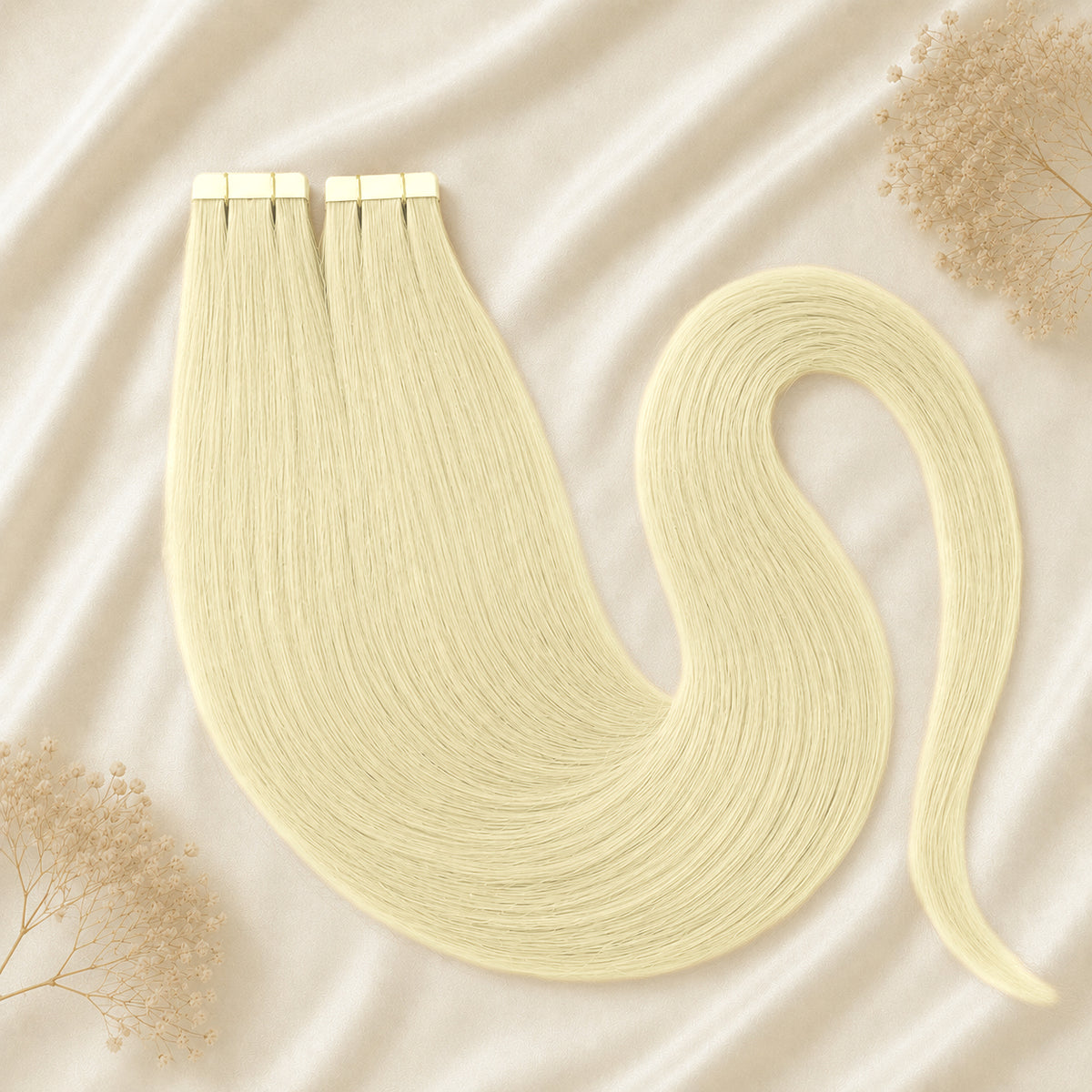 #60 Platinblond | Echthaar Tape Extensions 45 cm ♡