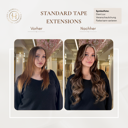 #LATTE BROWN - KÜHLES HELLBRAUN STANDARD RUSSISCHE TAPE EXTENSIONS GLATT ♡