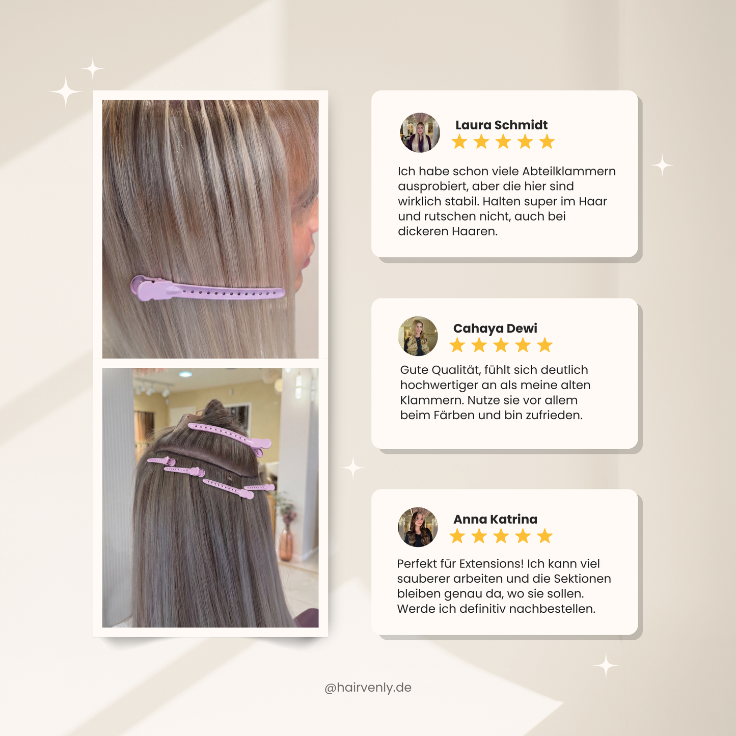 Abteilklammern Set (20 Stück) – Profi Halt für Extensions & Friseurarbeit