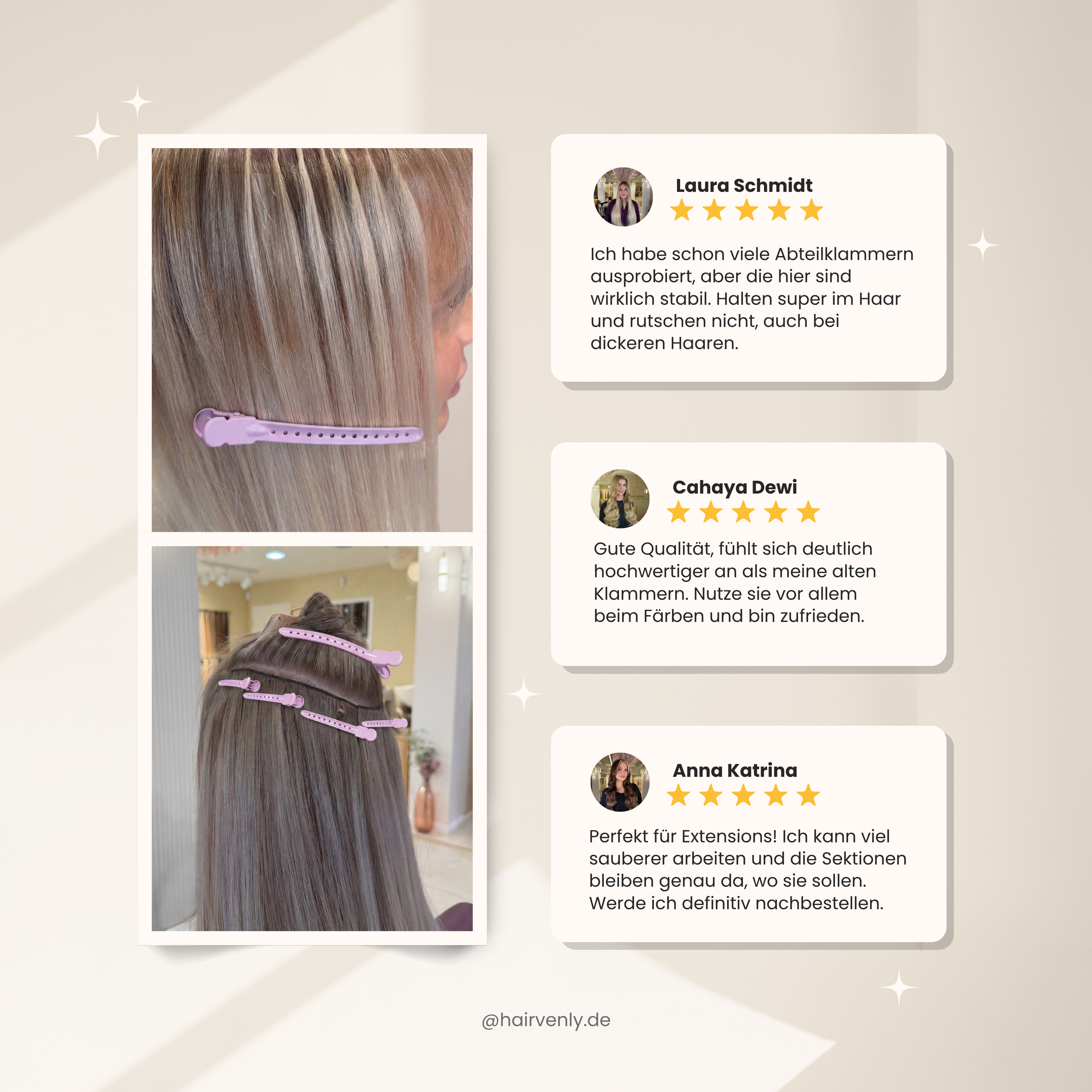 Abteilklammern Set (20 Stück) – Profi Halt für Extensions & Friseurarbeit