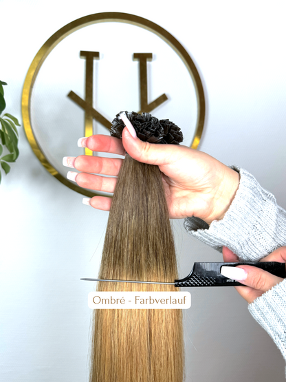 #2T14A KERATIN BONDINGS DUNKELBLOND OMBRÉ 65CM