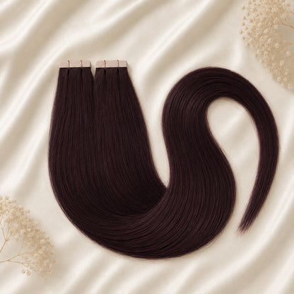 #99J Dunkle Kirsche | Echthaar Tape Extensions 45 cm ♡