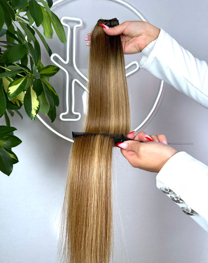 #MOCHAMELT BALAYAGE BRAUN ECHTHAAR TRESSEN 65CM