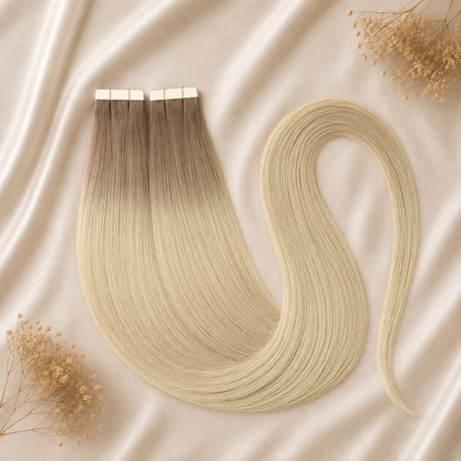 #Bergen Blond | Echthaar Tape Extensions 45 cm | US Wellig ♡