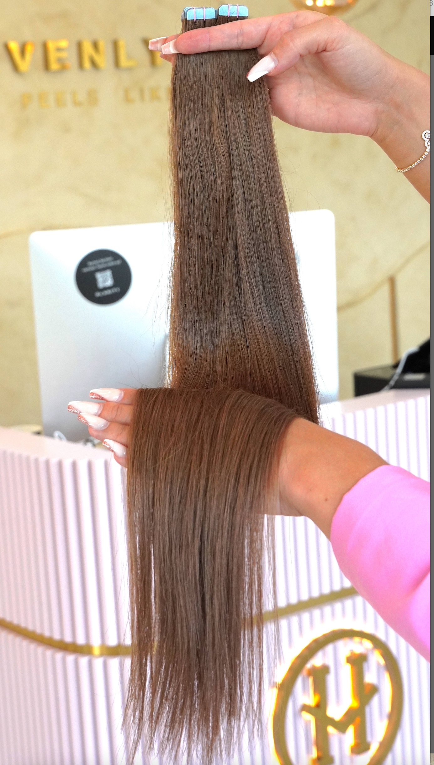 #AUTUMN MINI TAPE EXTENSIONS RU GLATT - MITTELBRAUN ♡