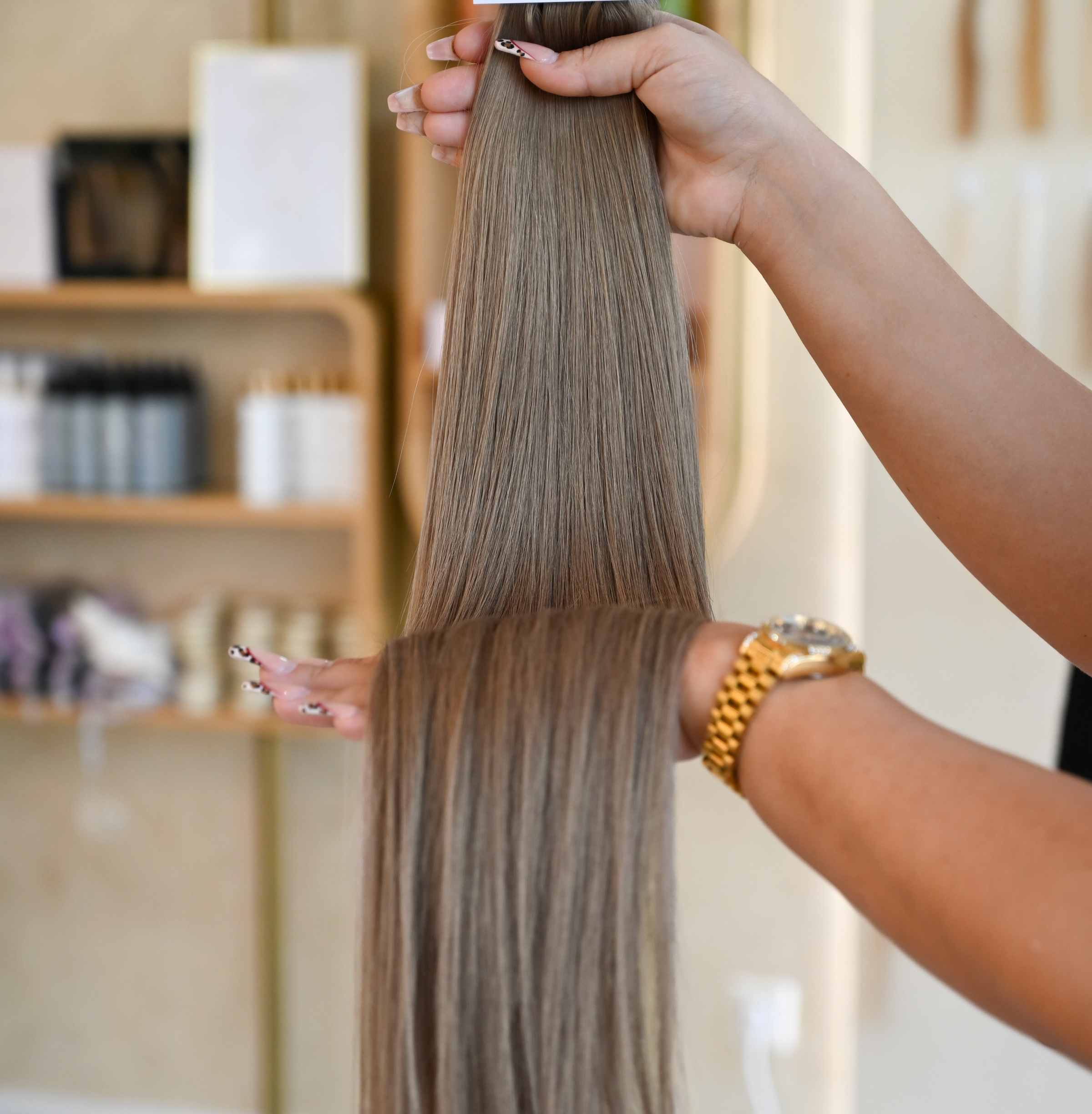 #CAPPUCCINO GENIUS WEFT RUSSISCHES GLATTES HAAR  60CM ♡