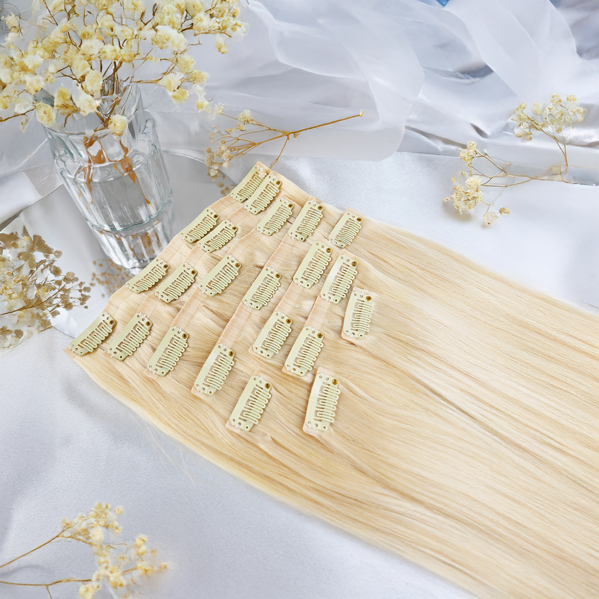 #PLATIN - INVISIBLE CLIP EXTENSIONS - LIGHTBLOND ♡