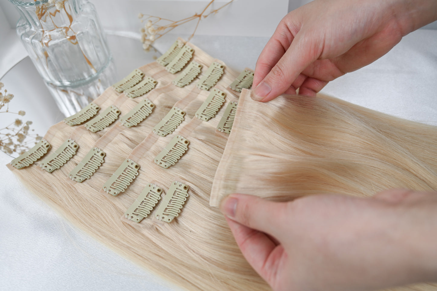 #PLATIN - INVISIBLE CLIP EXTENSIONS - LIGHTBLOND ♡