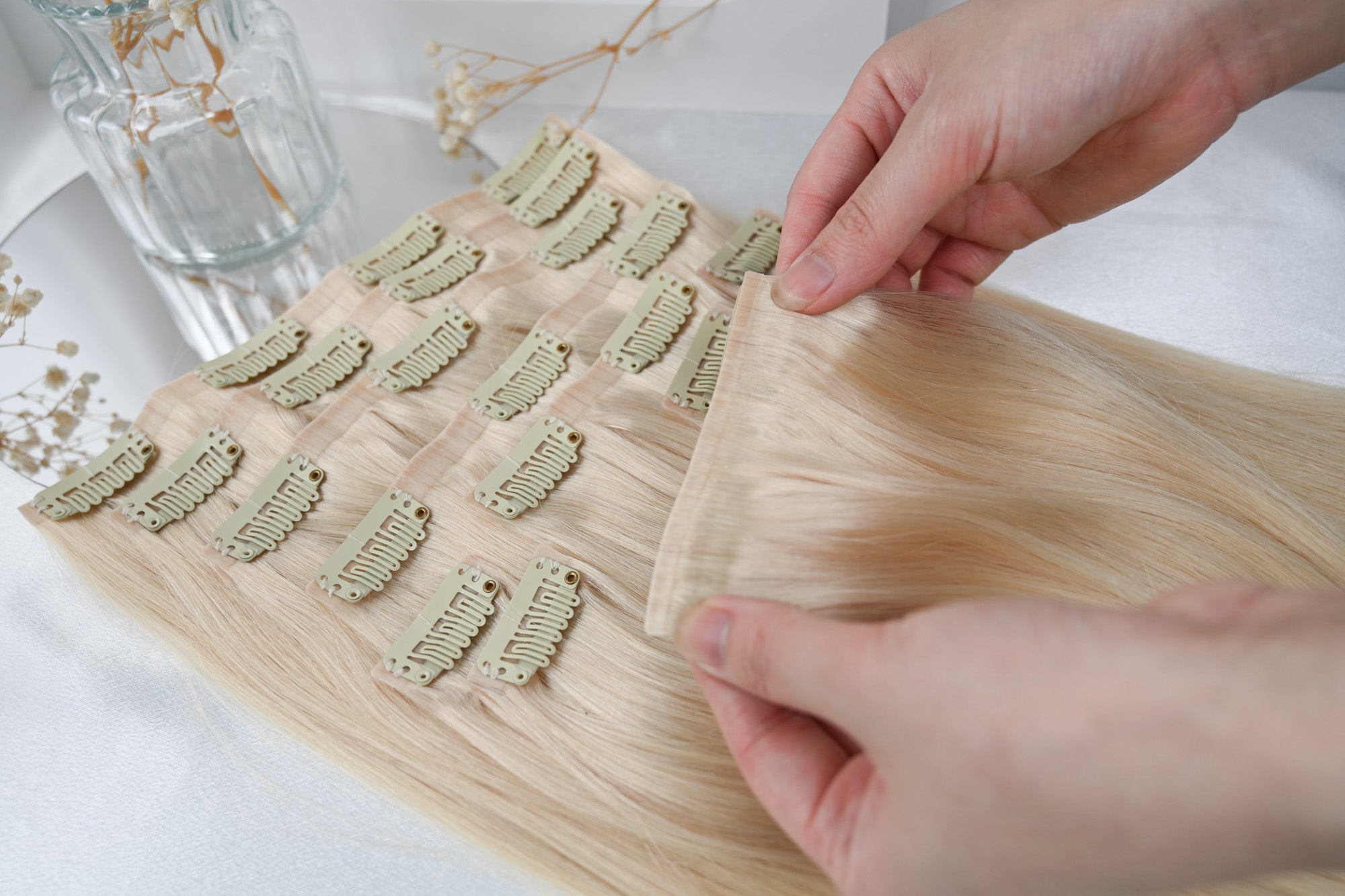 #PLATIN - INVISIBLE CLIP EXTENSIONS - LIGHTBLOND ♡