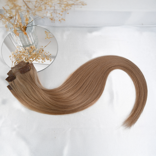 #DIRTY BLOND - INVISIBLE CLIP EXTENSIONS - DUNKELBLOND GOLD ♡