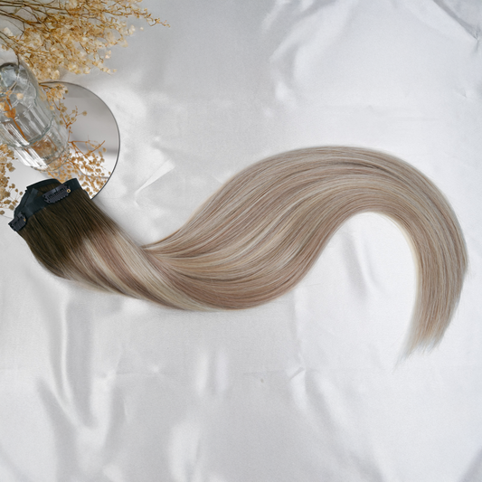 #COOL TONED - INVISIBLE CLIP EXTENSIONS - BALAYAGE MITTELASCHBRAUN ♡