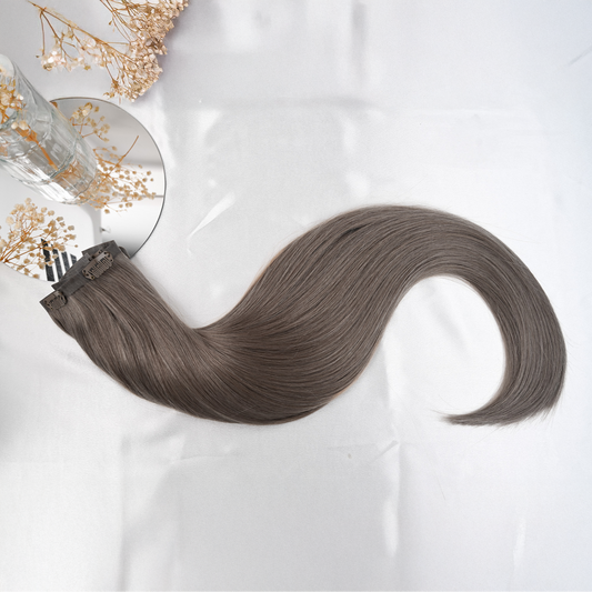 #CAPPUCCINO - INVISIBLE CLIP EXTENSIONS - DUNKELBLOND ASCH ♡
