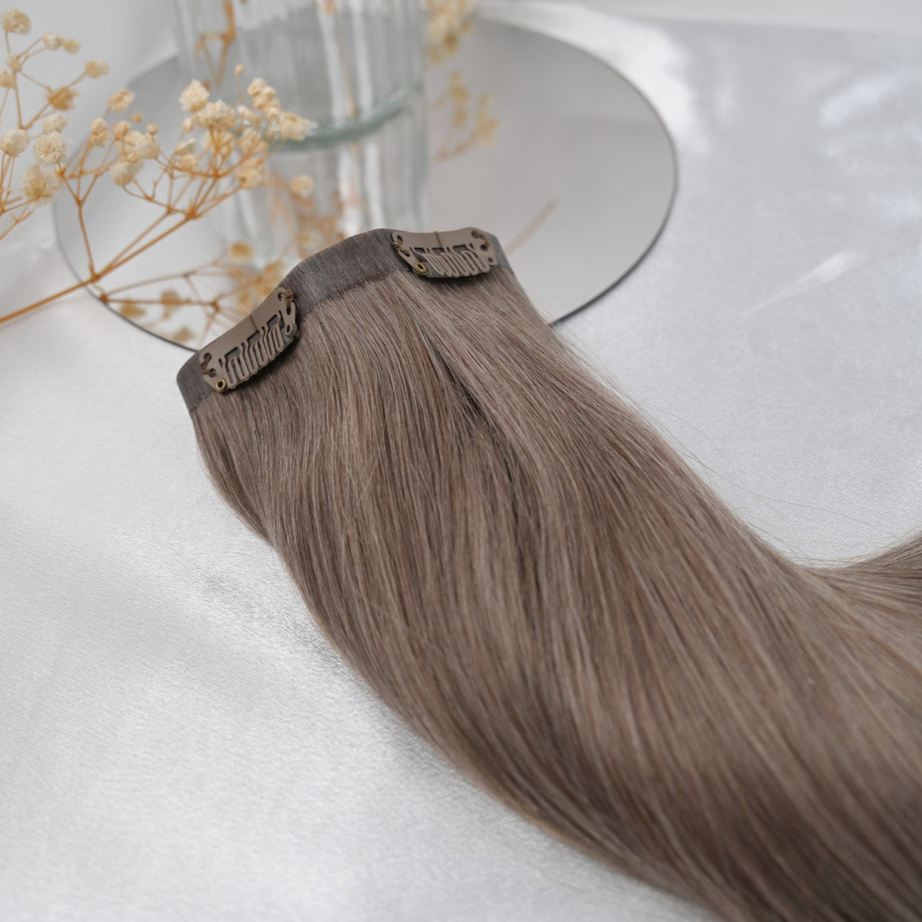 #CAPPUCCINO - INVISIBLE CLIP EXTENSIONS - DUNKELBLOND ASCH ♡