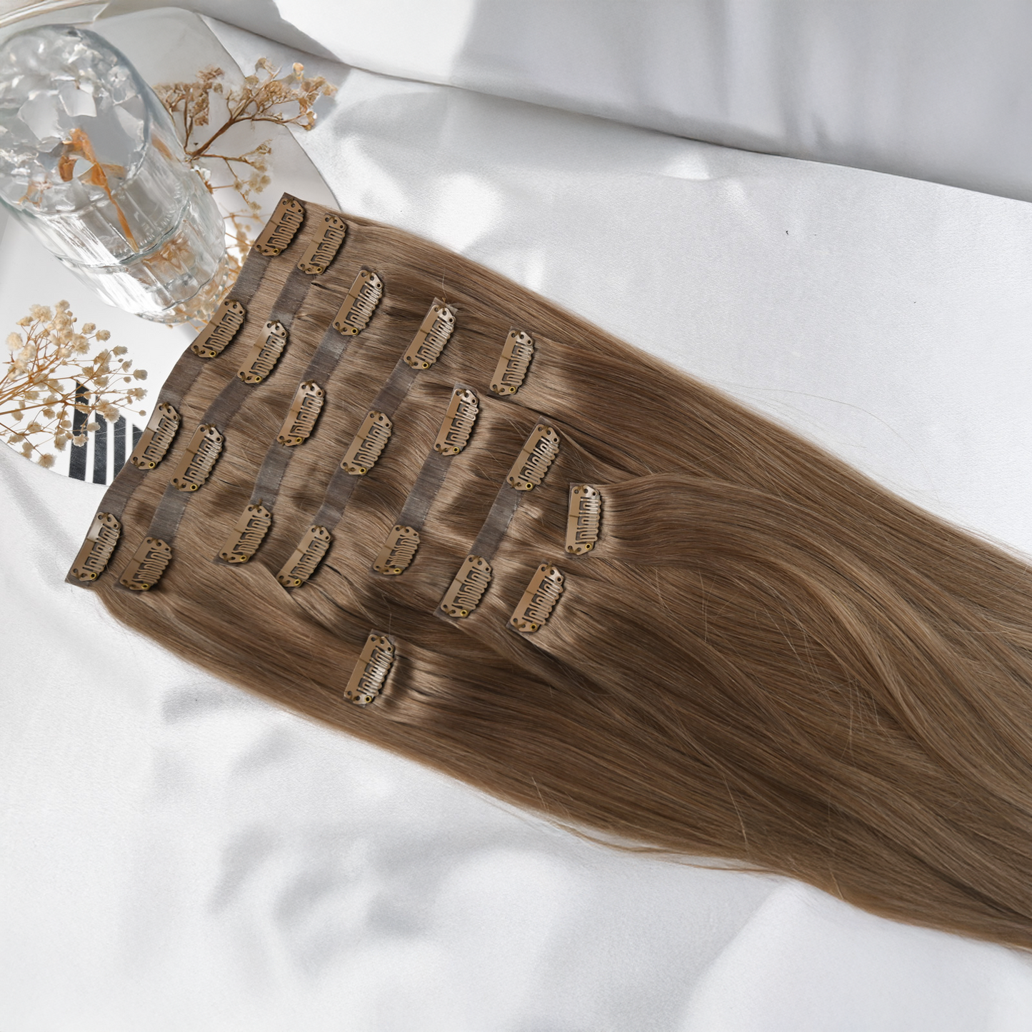 #AUTUMN - INVISIBLE CLIP EXTENSIONS - MITTELBRAUN ♡