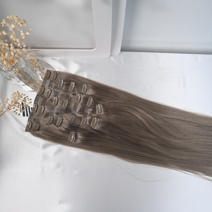 #CAPPUCCINO - INVISIBLE CLIP EXTENSIONS - DUNKELBLOND ASCH ♡