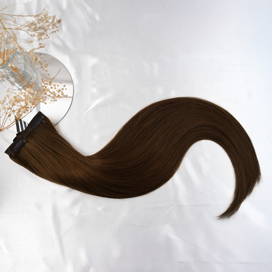 #BITTER CACAO - INVISIBLE CLIP EXTENSIONS- DUNKELBRAUN ♡