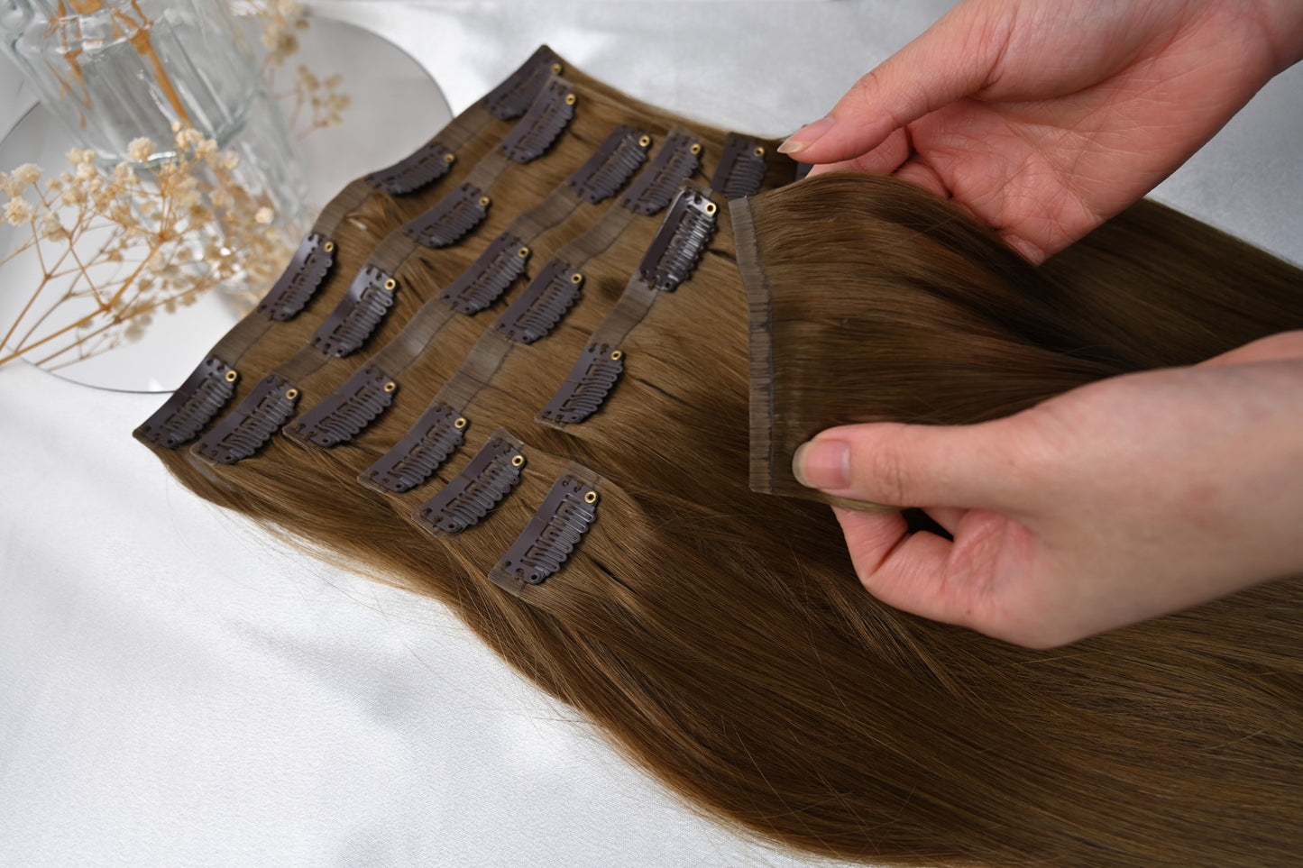#BITTER CACAO - INVISIBLE CLIP EXTENSIONS- DUNKELBRAUN ♡