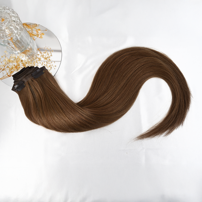 #GLOW - INVISIBLE CLIP EXTENSIONS - HELLBRAUN GOLD ♡