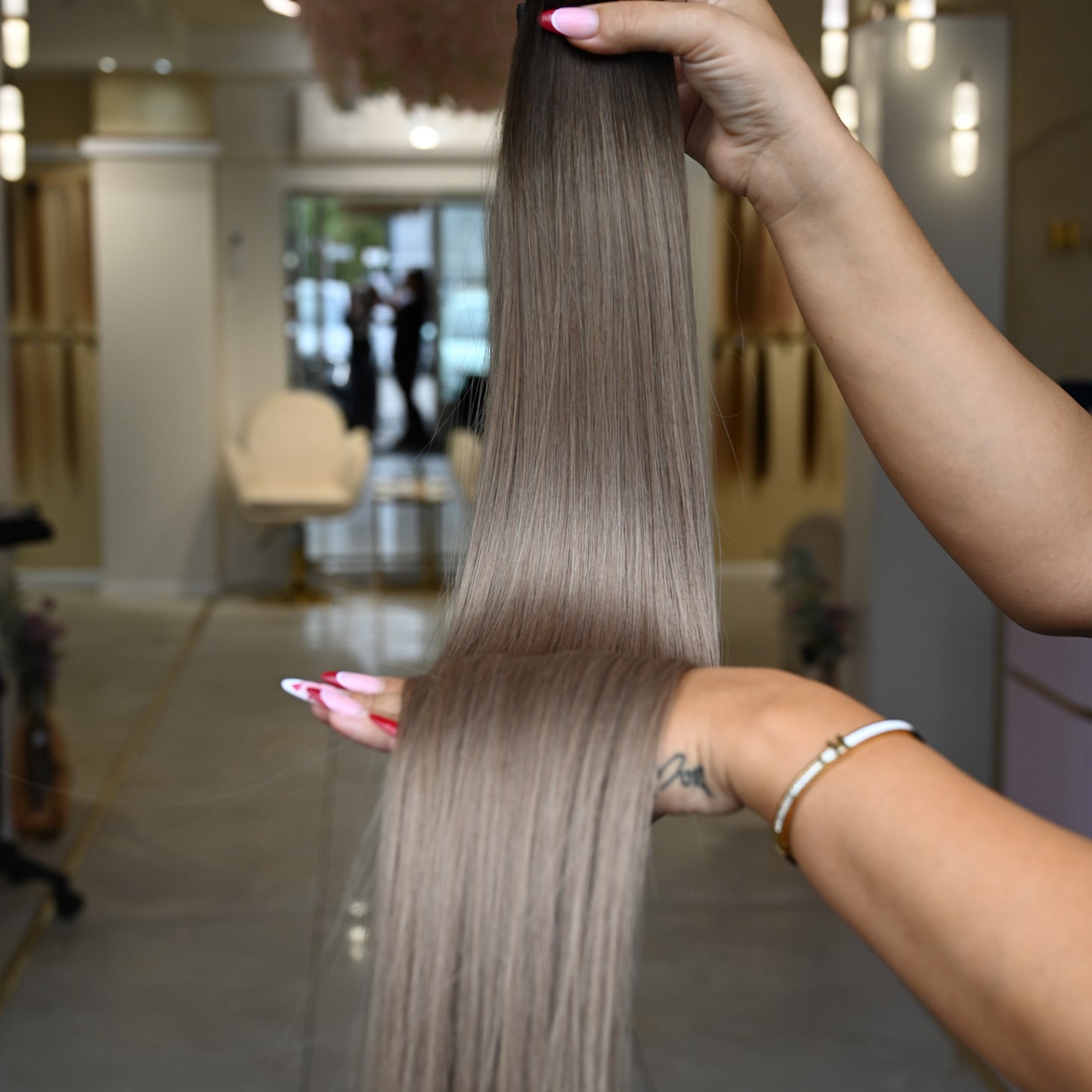#ASH MELT GENIUS WEFT RUSSISCHES GLATTES HAAR  60CM ♡