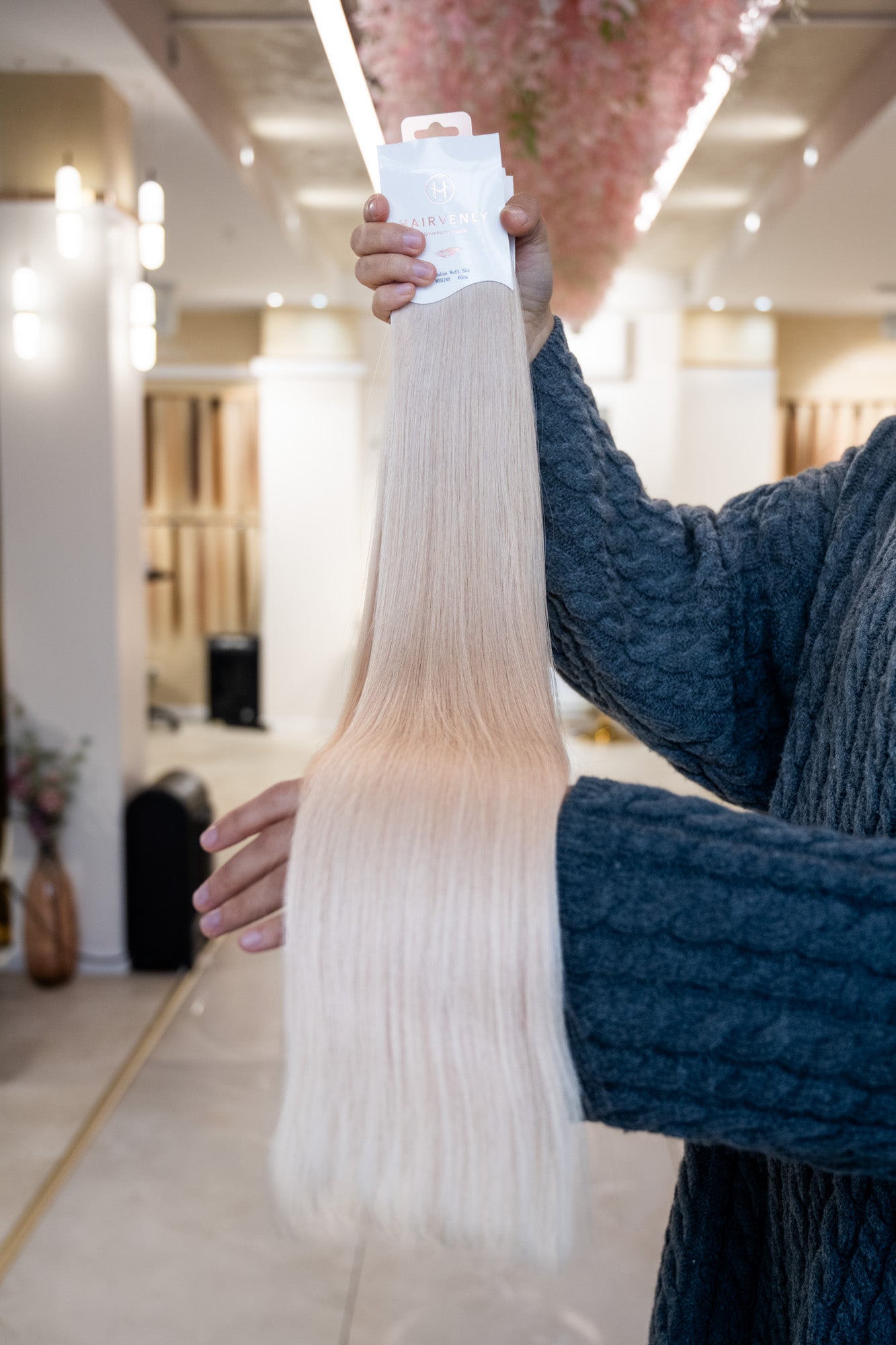 #PEARL WHITE GENIUS WEFT RUSSISCHES GLATTES HAAR  60CM ♡